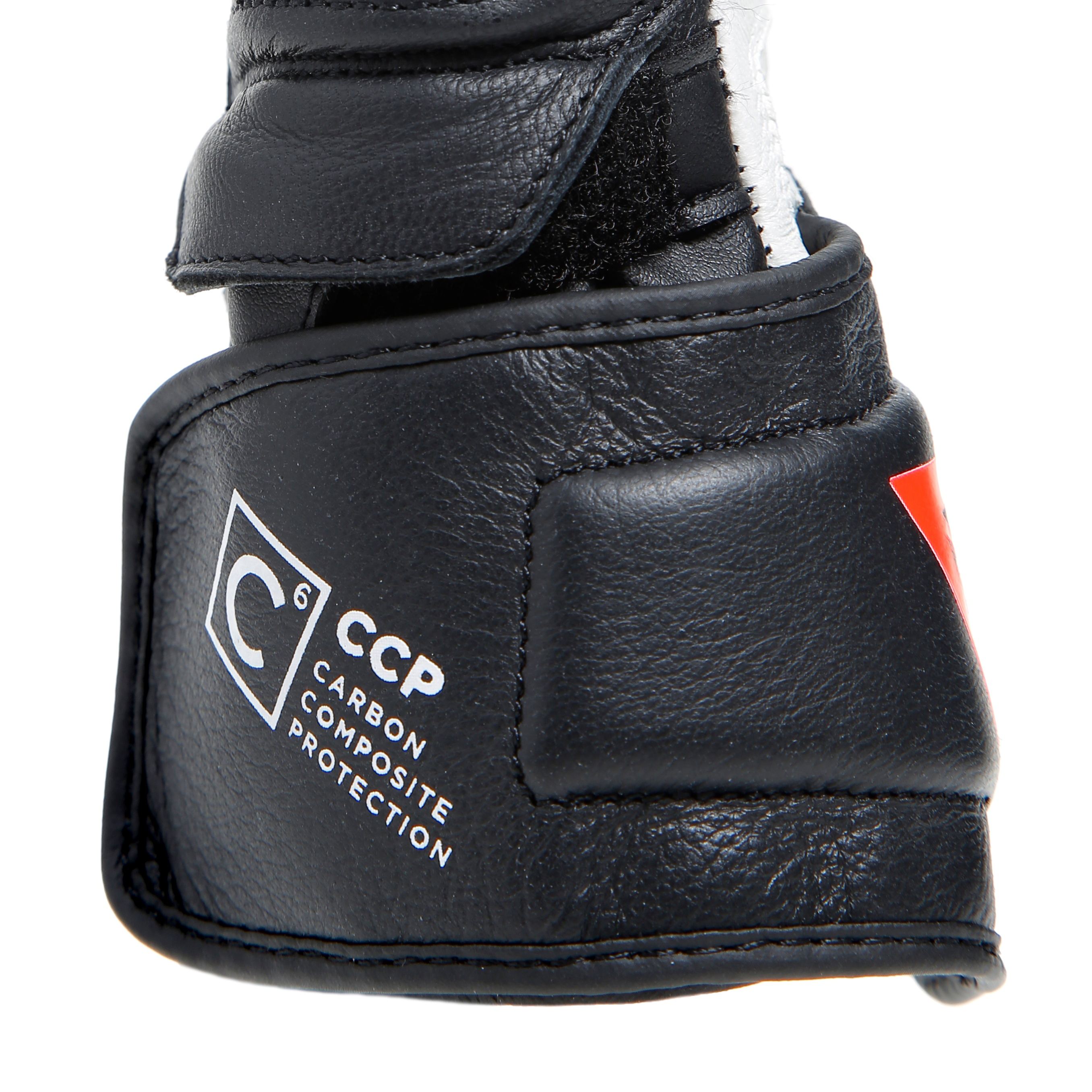 CARBON 4 - GUANTI MOTO LUNGHI IN PELLE DONNA - BLACK/WHITE/FLUO-RED - 12