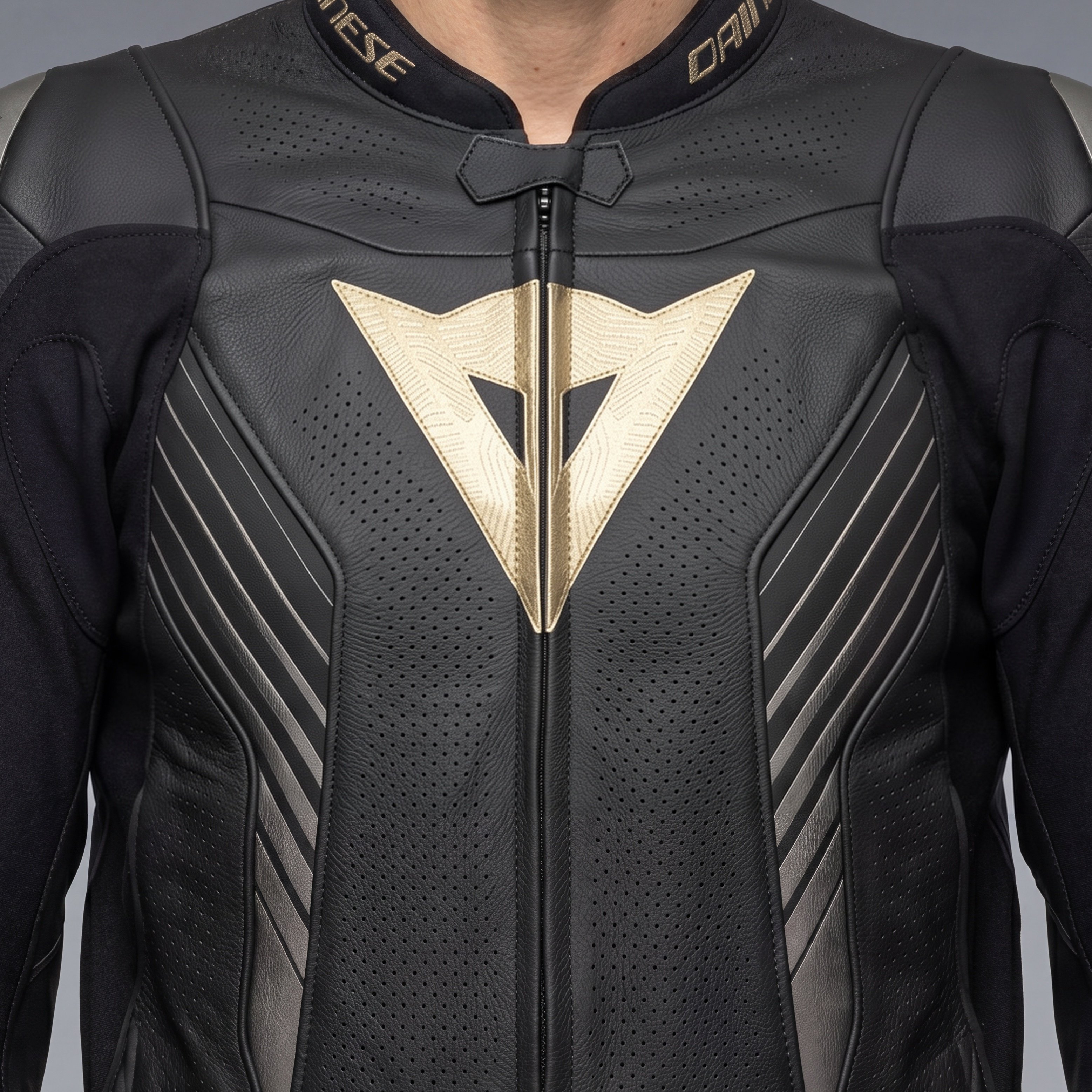 SUPER SPEED 5 LEATHER JACKET PERF. - BLACK/BLACK/GOLD - 5