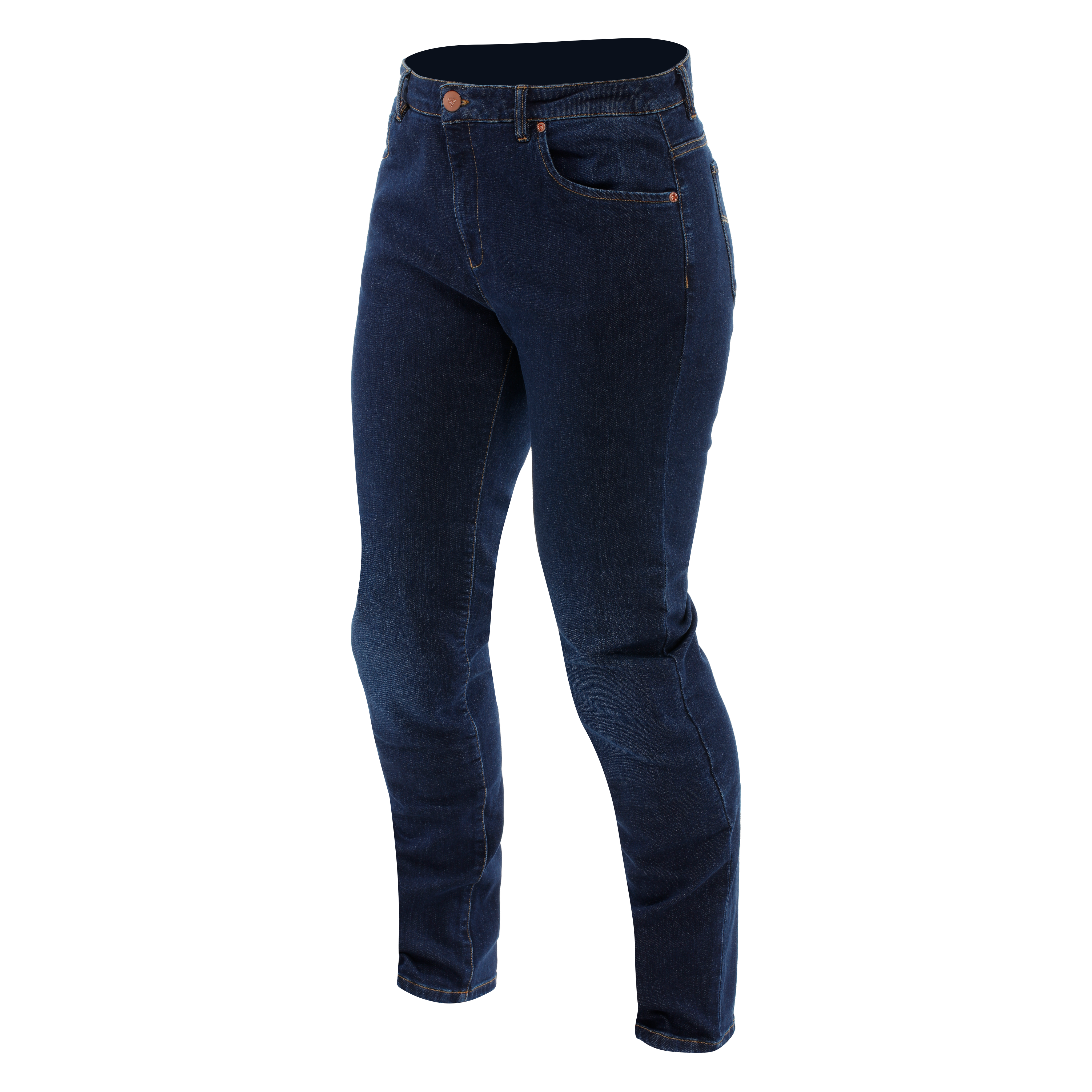 5-POCKET DENIM - SLIM CURVY WOMEN'S MOTORCYCLE JEANS SHORT - DEEP-BLUE - 1
