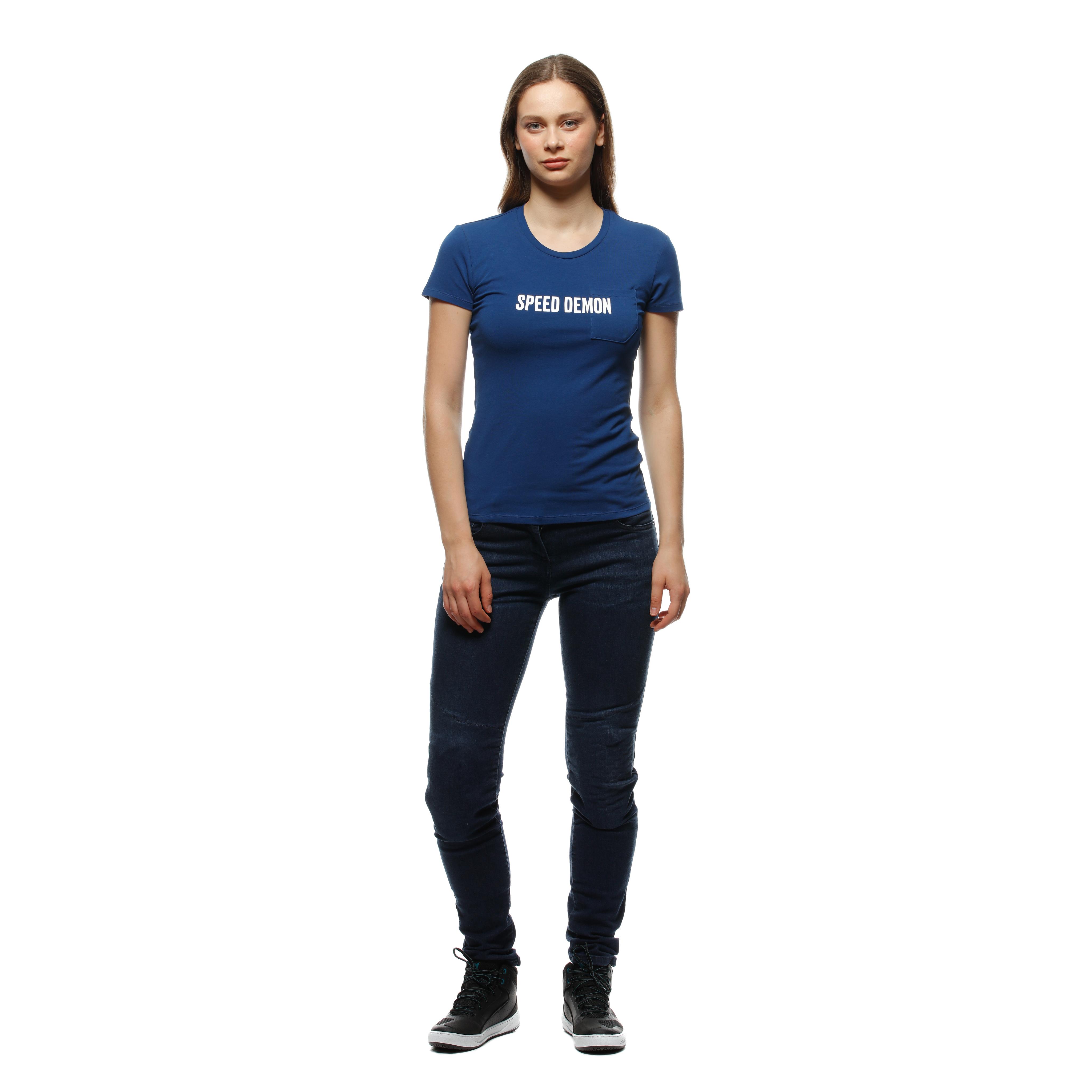 DEMON POCKET - WOMEN'S T-SHIRT - NAVY PEONY - 3