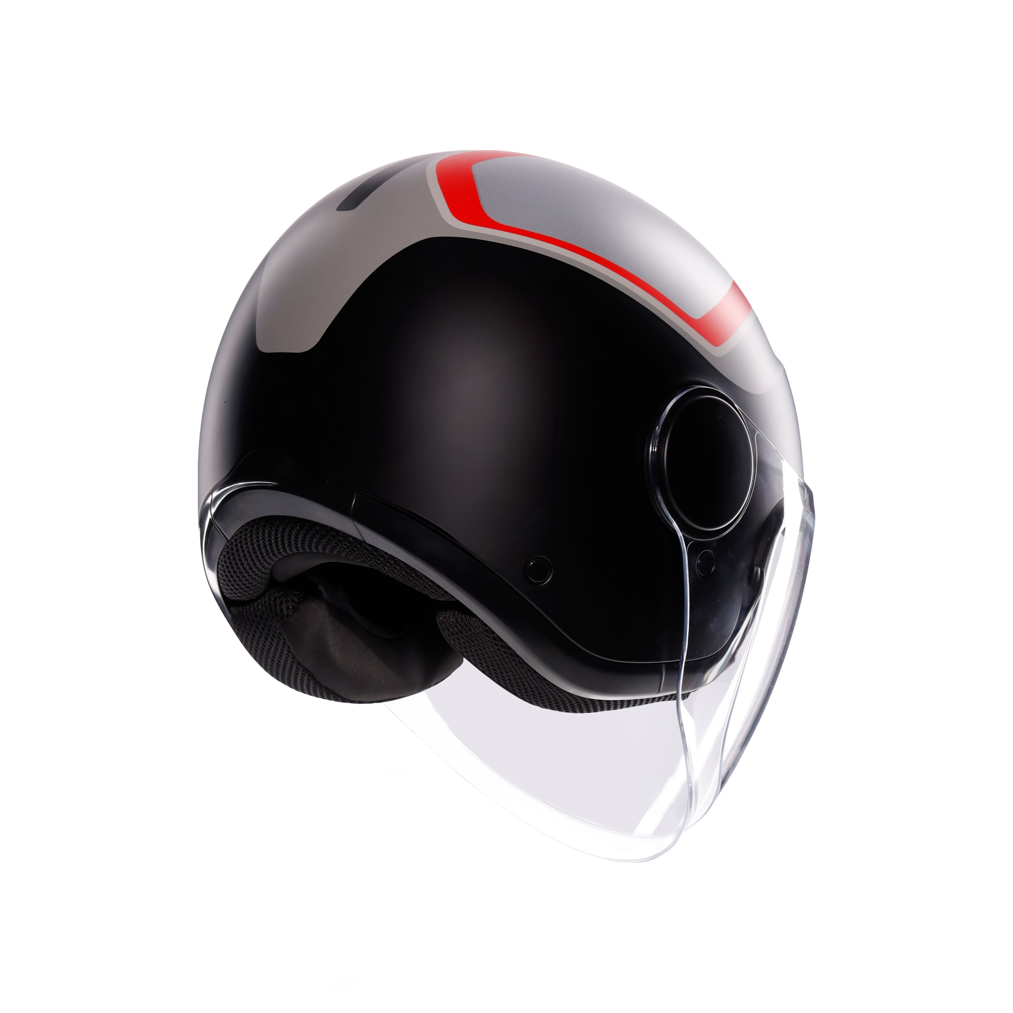 ETERES SCAGLIERI MATT GREY/RED - CASQUE MOTO JET E2206 -  - 4