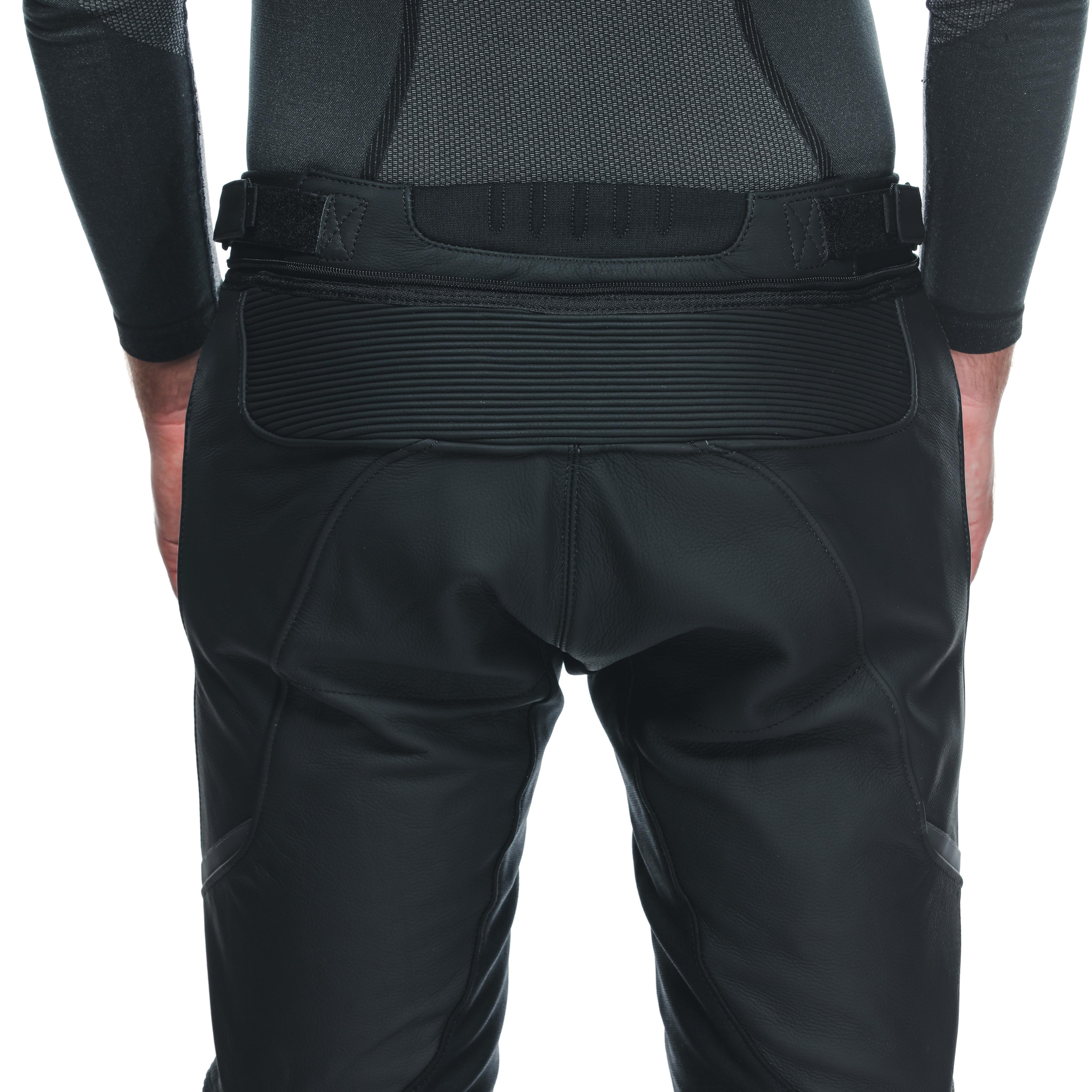 SUPER SPEED - MEN'S MOTORCYCLE LEATHER PANTS - BLACK/WHITE - 6