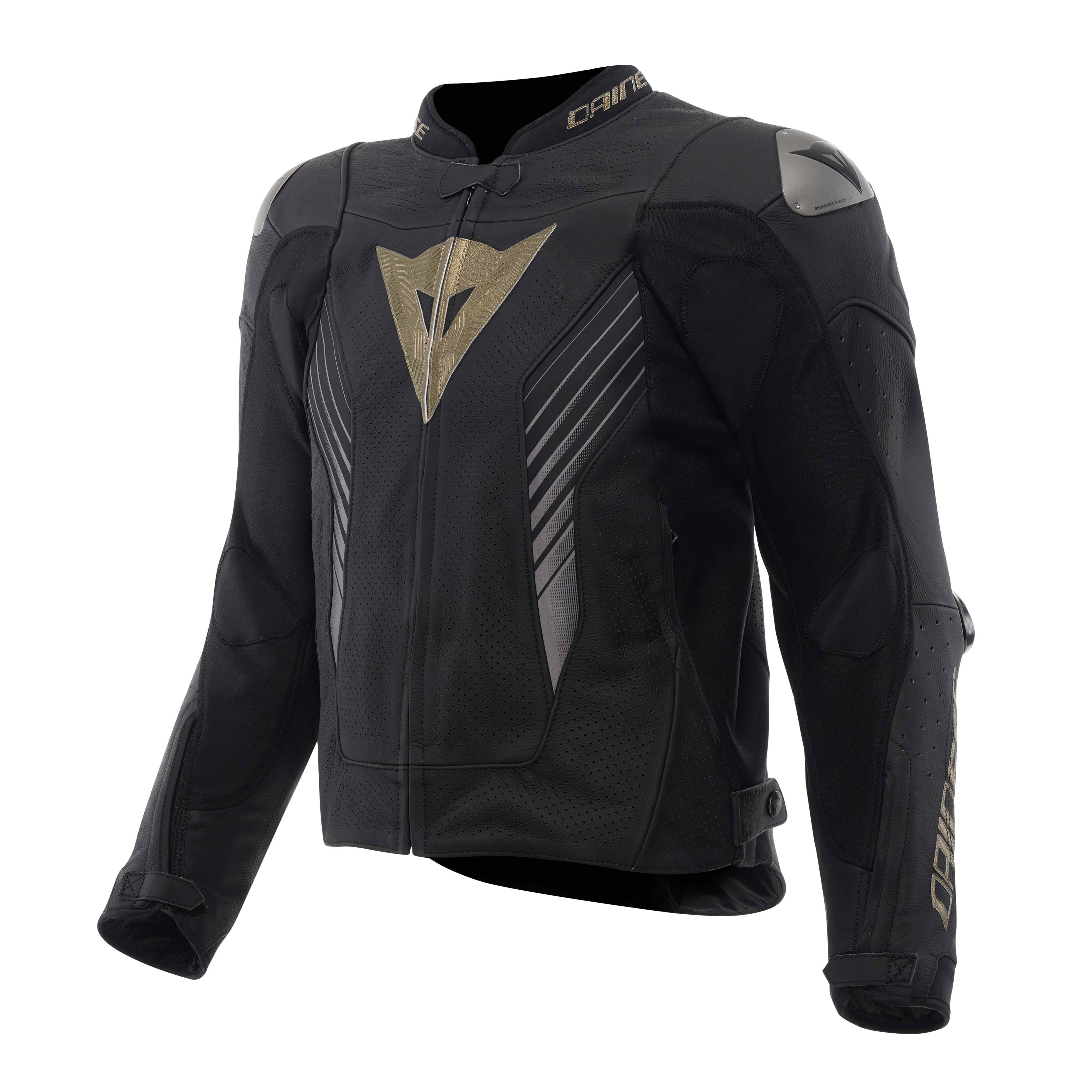 SUPER SPEED 5 LEATHER JACKET PERF. - BLACK/BLACK/GOLD - 1