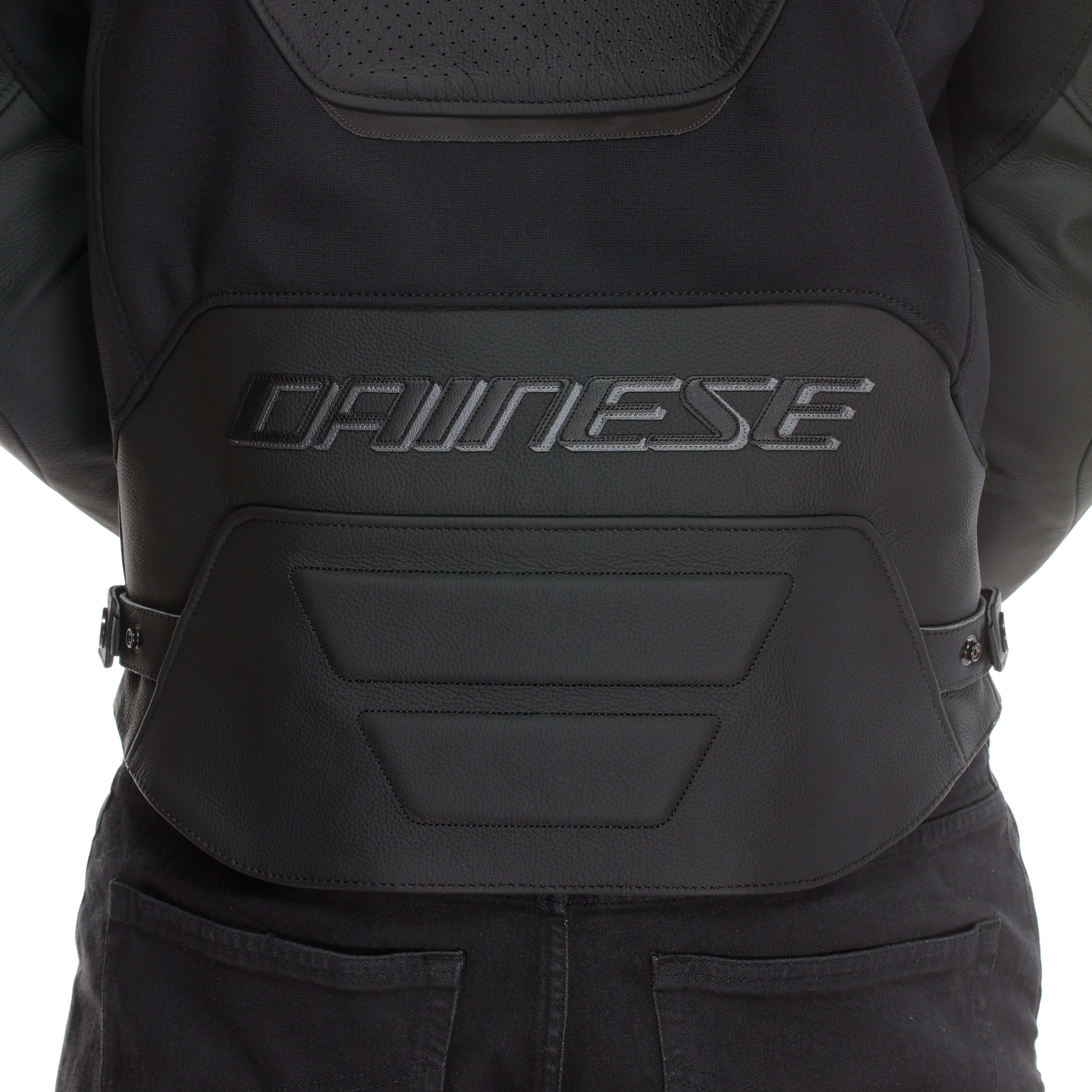 RACING 5 - MEN PERFORATED LEATHER MOTORCYCLE JACKET | BLACK/BLACK