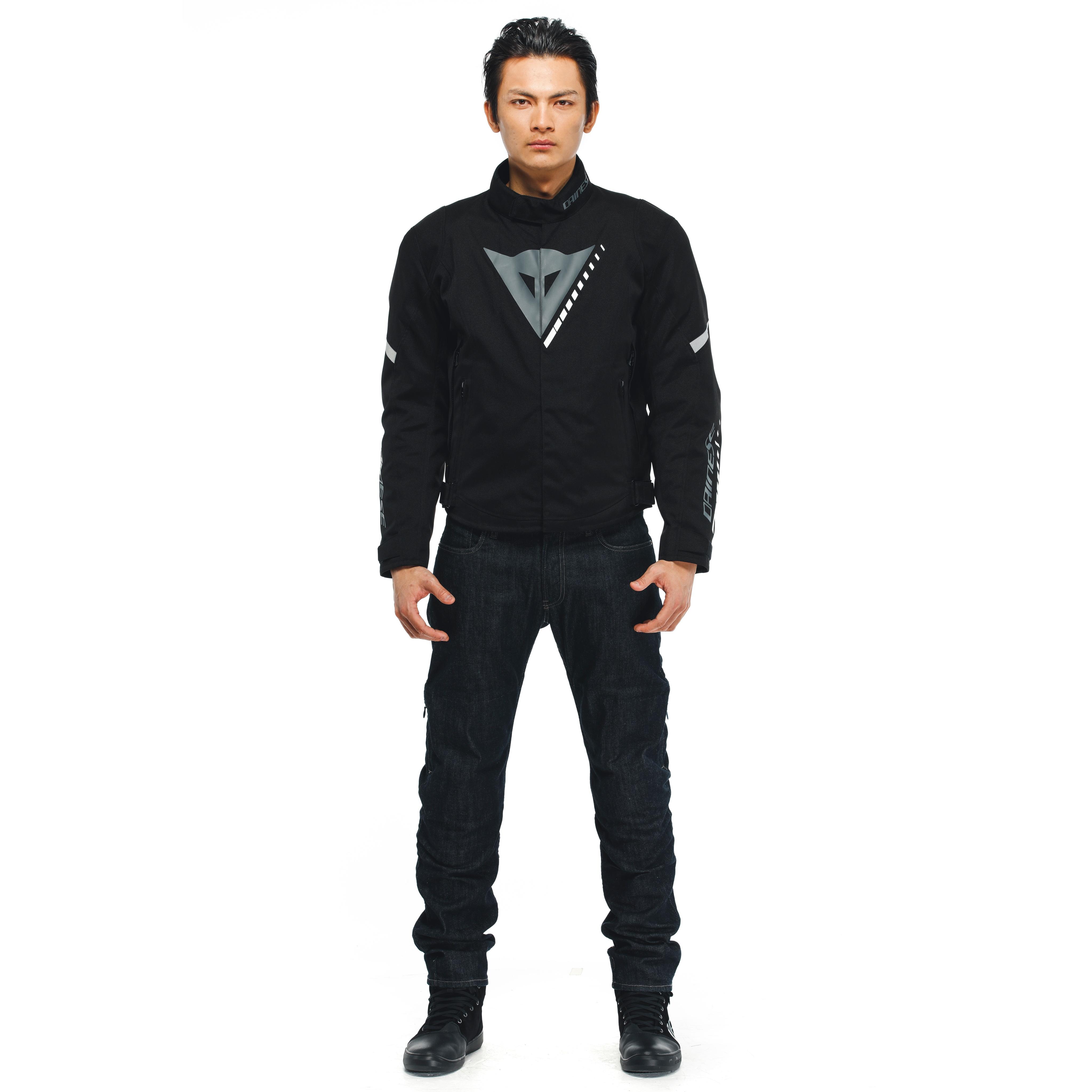VELOCE D-DRY&reg;- MEN'S WATERPROOF MOTORCYCLE JACKET - BLACK/CHARCOAL-GRAY/WHITE - 3