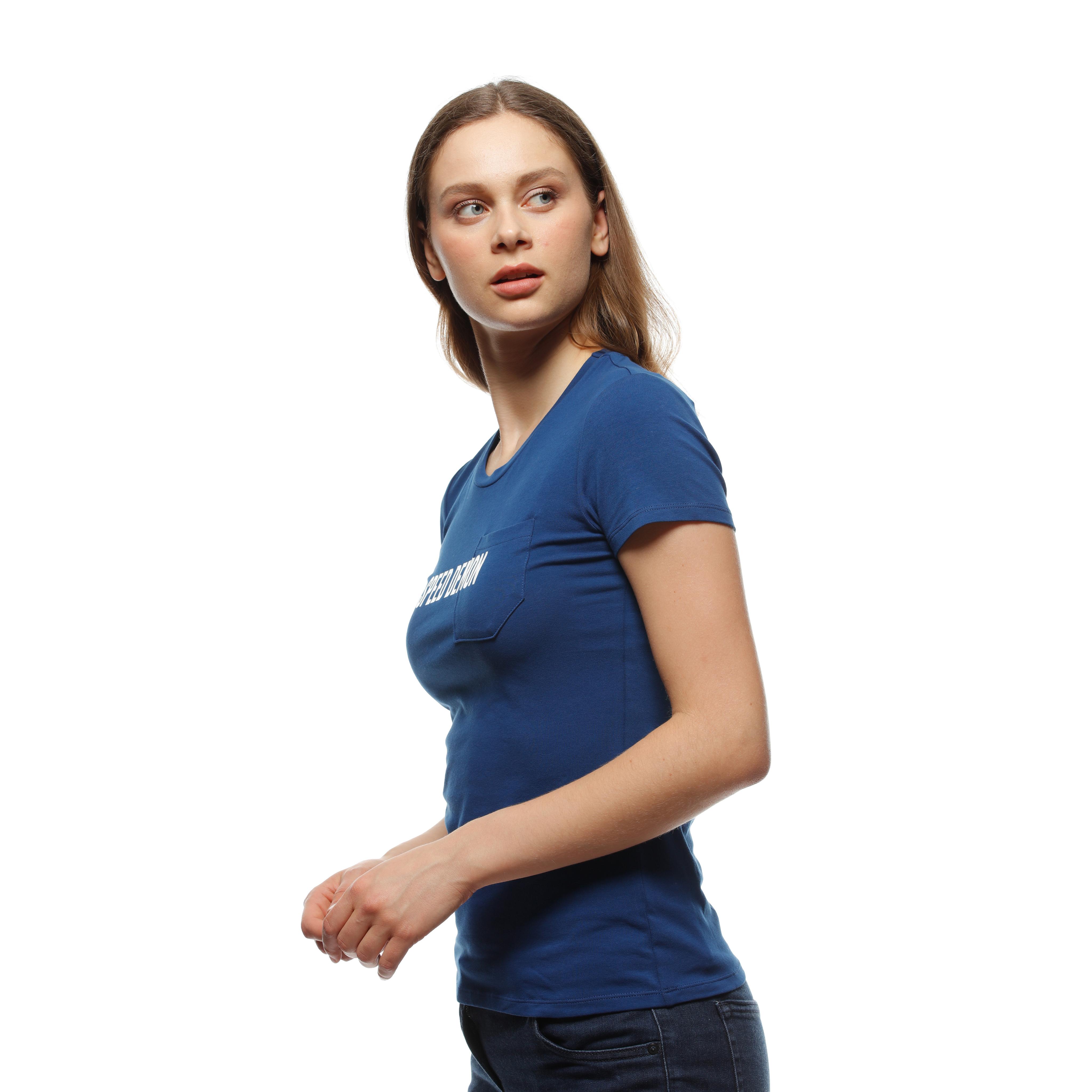 DEMON POCKET - WOMEN'S T-SHIRT - NAVY PEONY - 5