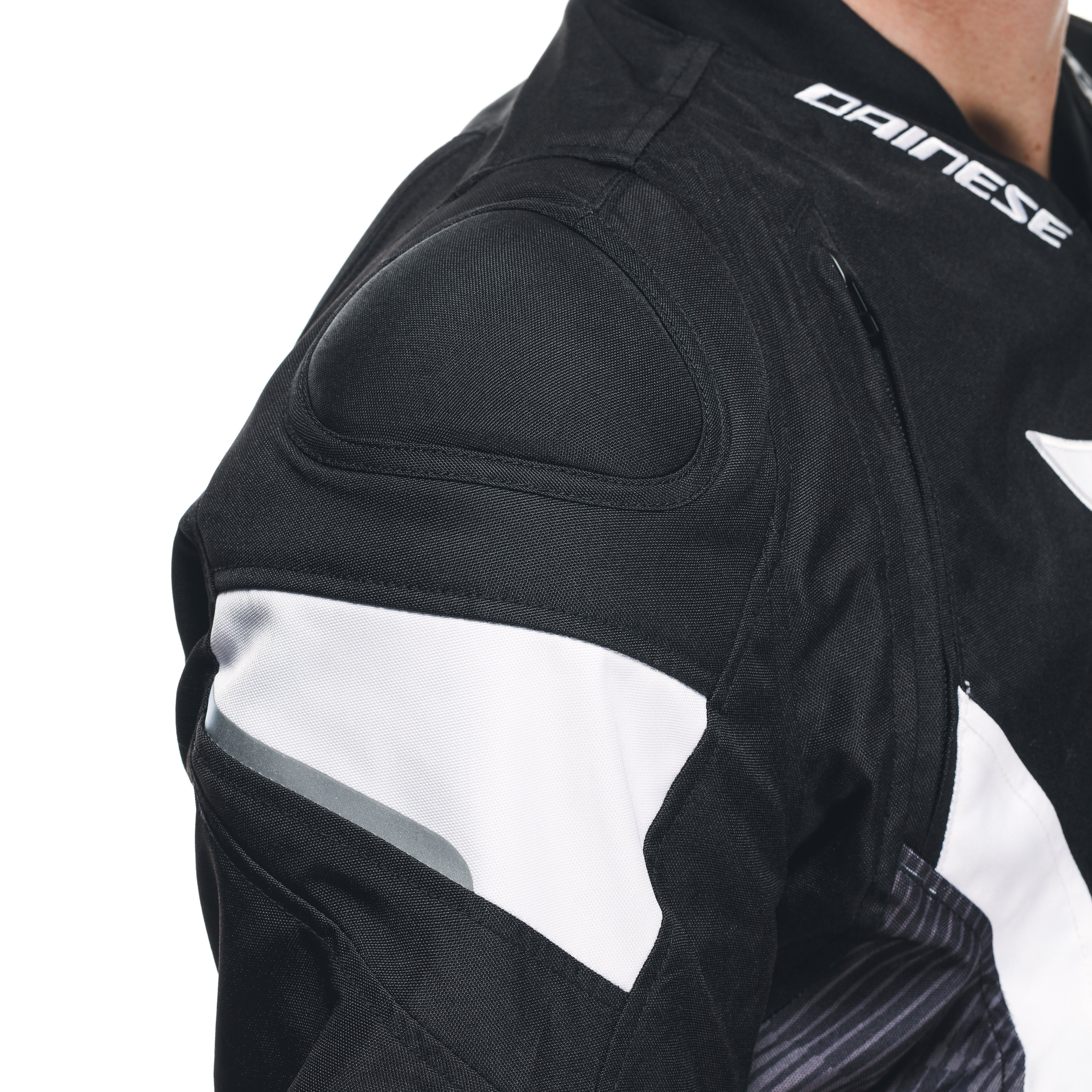 AVRO 5 - CHAQUETA DE MOTO DE TELA PARA HOMBRE - BLACK/WHITE/BLACK - 12