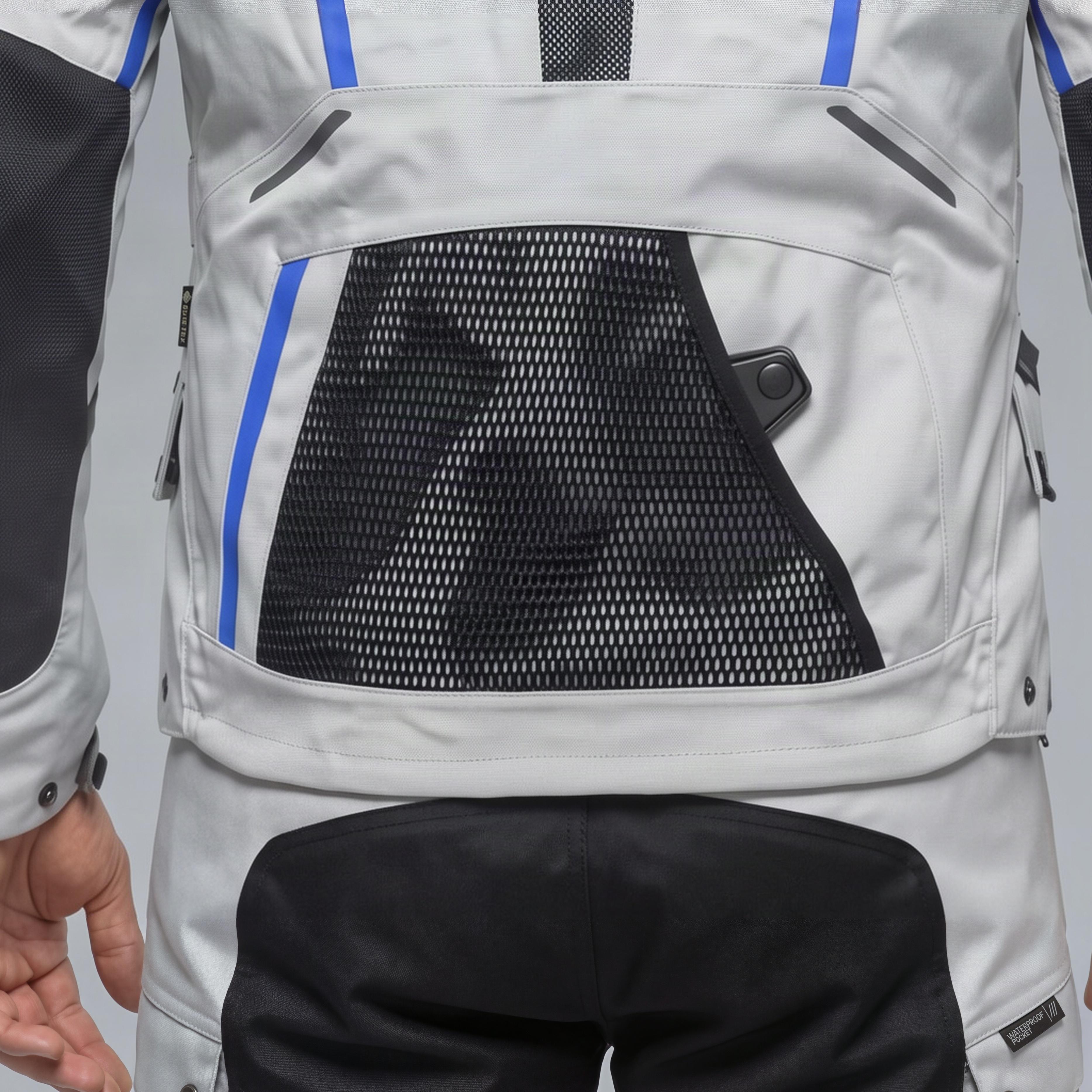 SUPER EXPEDITION - BLOUSON MOTO GORE-TEX HOMME - LIGHT-GREY/BLUE - 6