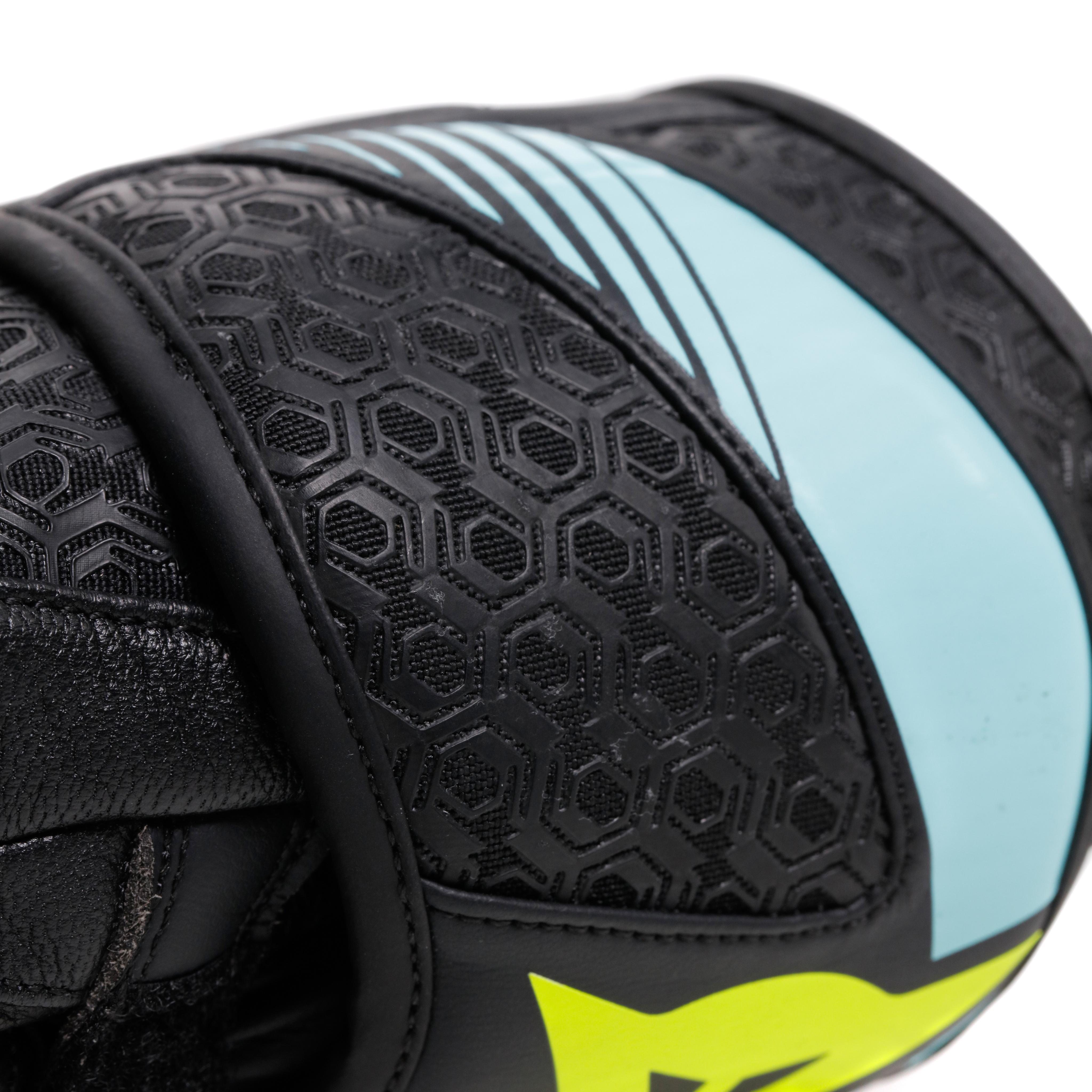FIERO - GANTS DE MOTO RACING EN CUIR - BLACK/WATER/YELLOW FLUO - 9
