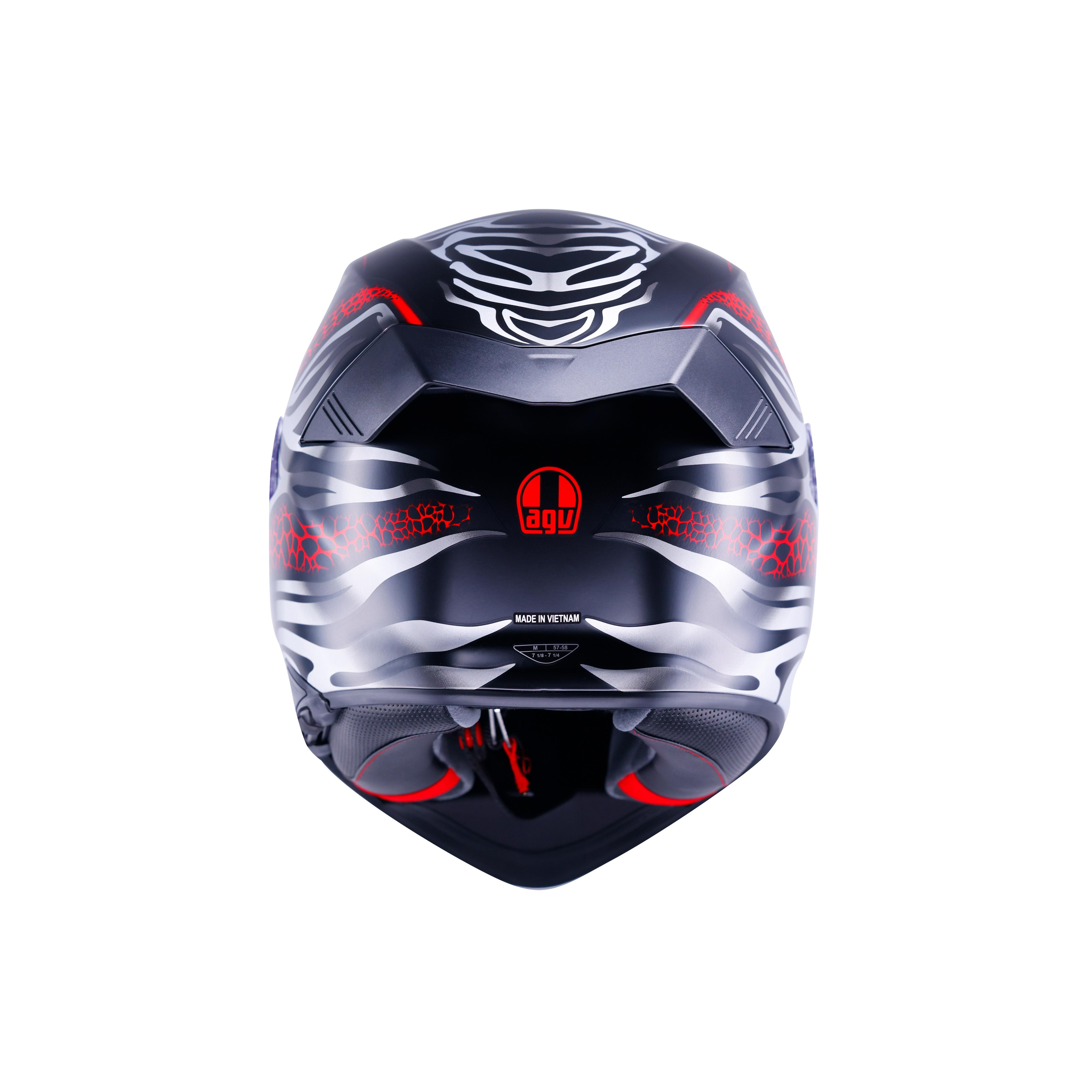 K5 VIVERNA MATT BLACK/GREY/RED - FULL-FACE MOTORCYCLE HELMET E2206 -  - 3