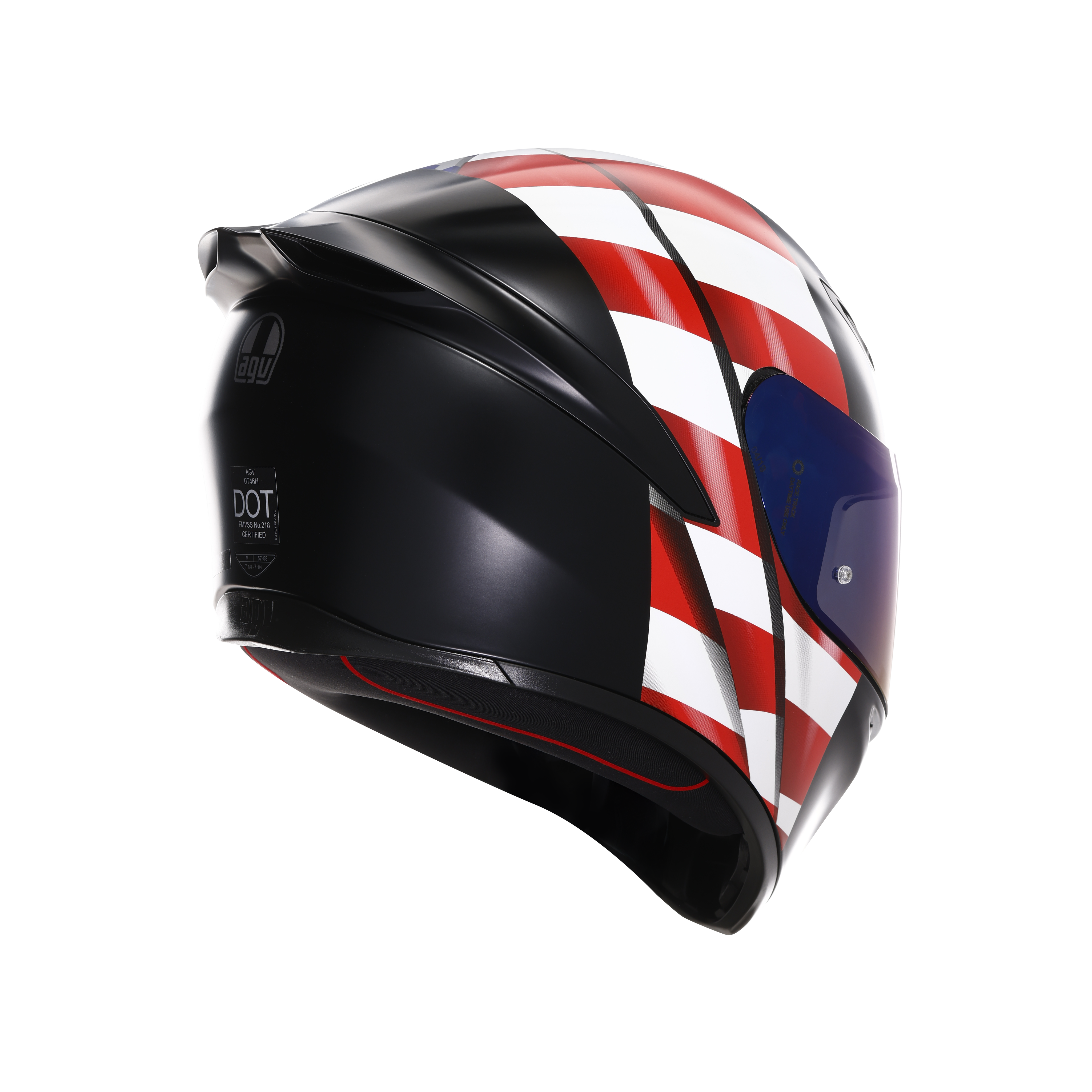 K1 S US FLAG MATT BLACK/RED/BLUE - CASCO MOTO INTEGRAL DOT (E2206) -  - 4