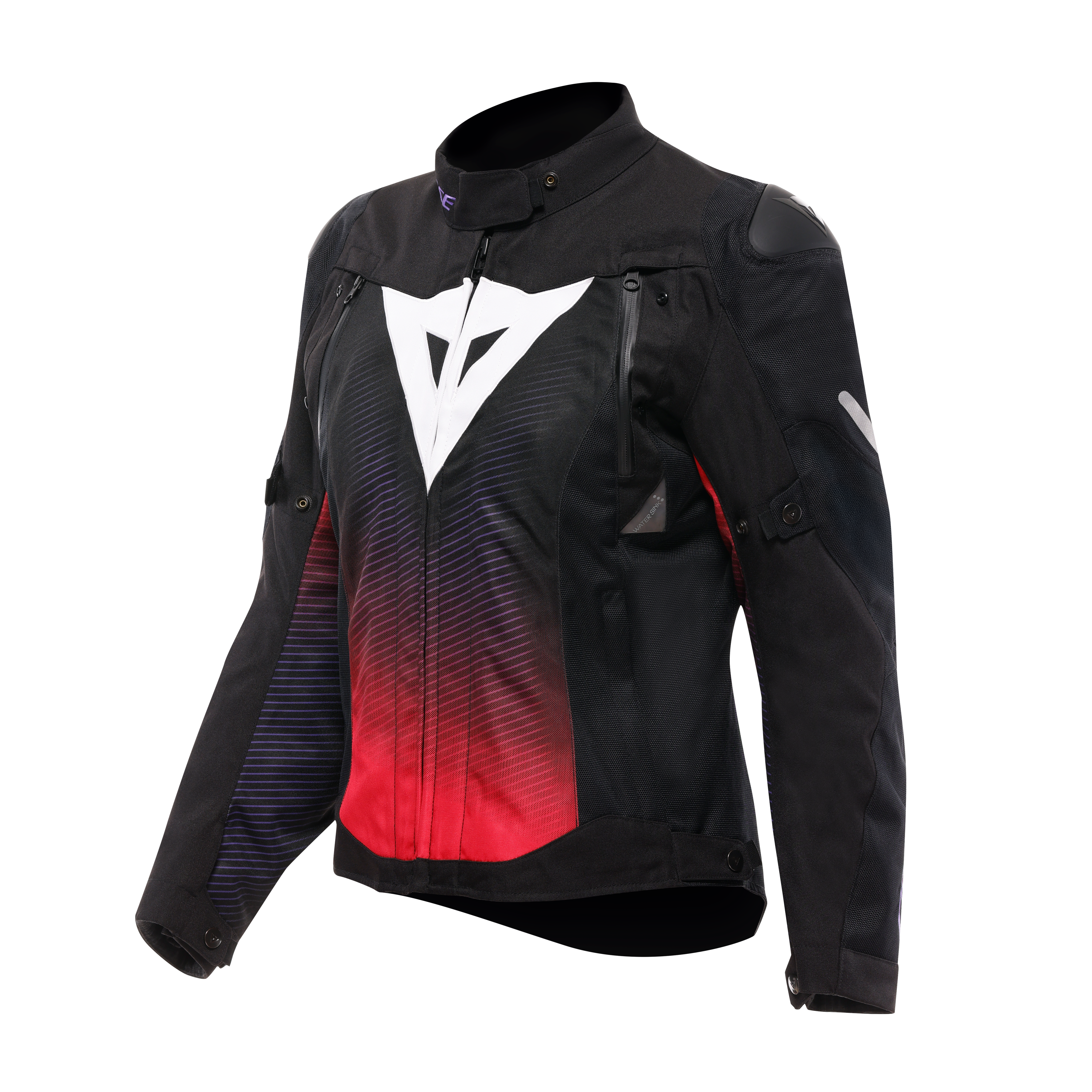 SUPER SPRINT D-DRY - WOMEN'S WATERPROOF MOTORCYCLE JACKET - BLACK/FUCHSIA/WHITE - 1