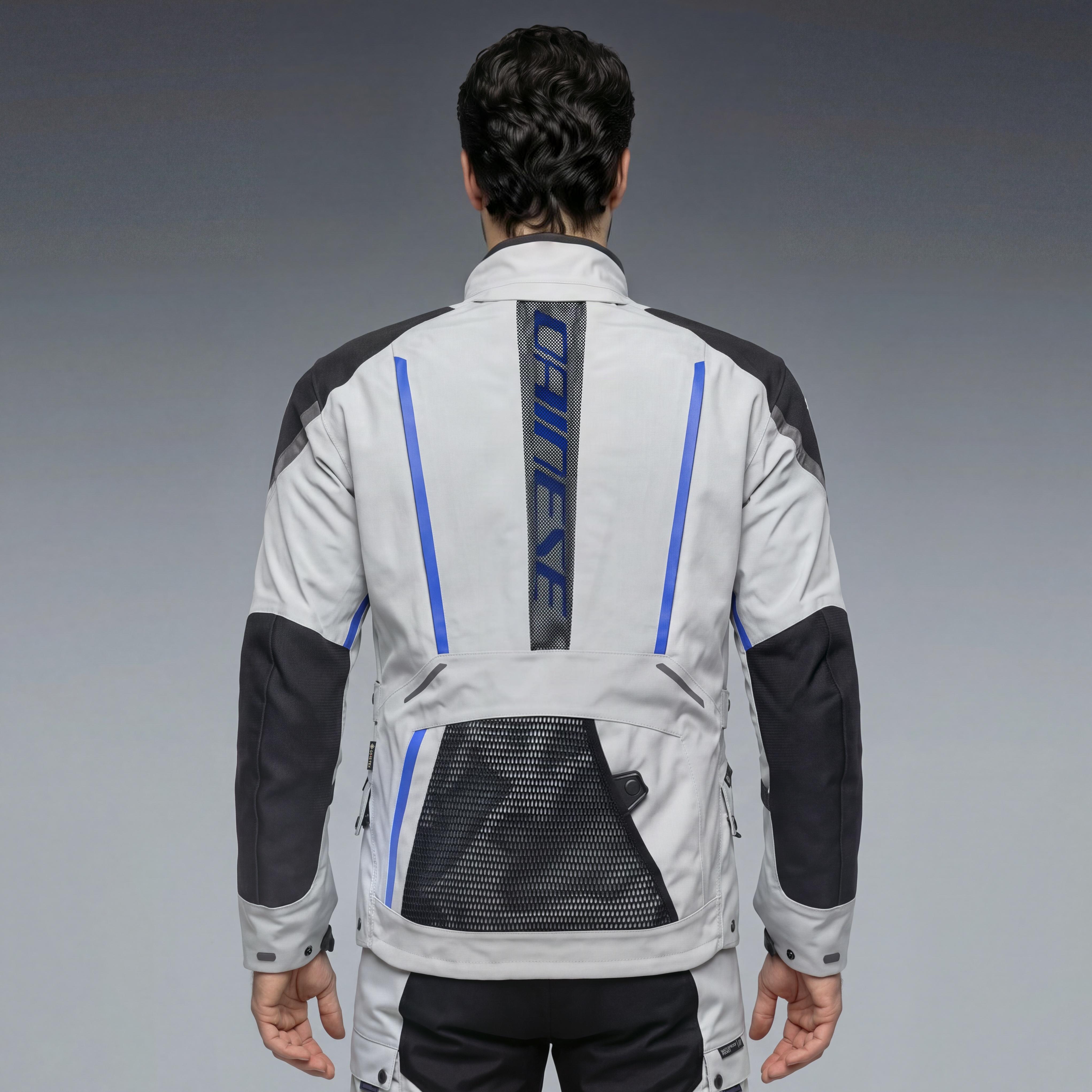 SUPER EXPEDITION - BLOUSON MOTO GORE-TEX HOMME - LIGHT-GREY/BLUE - 4