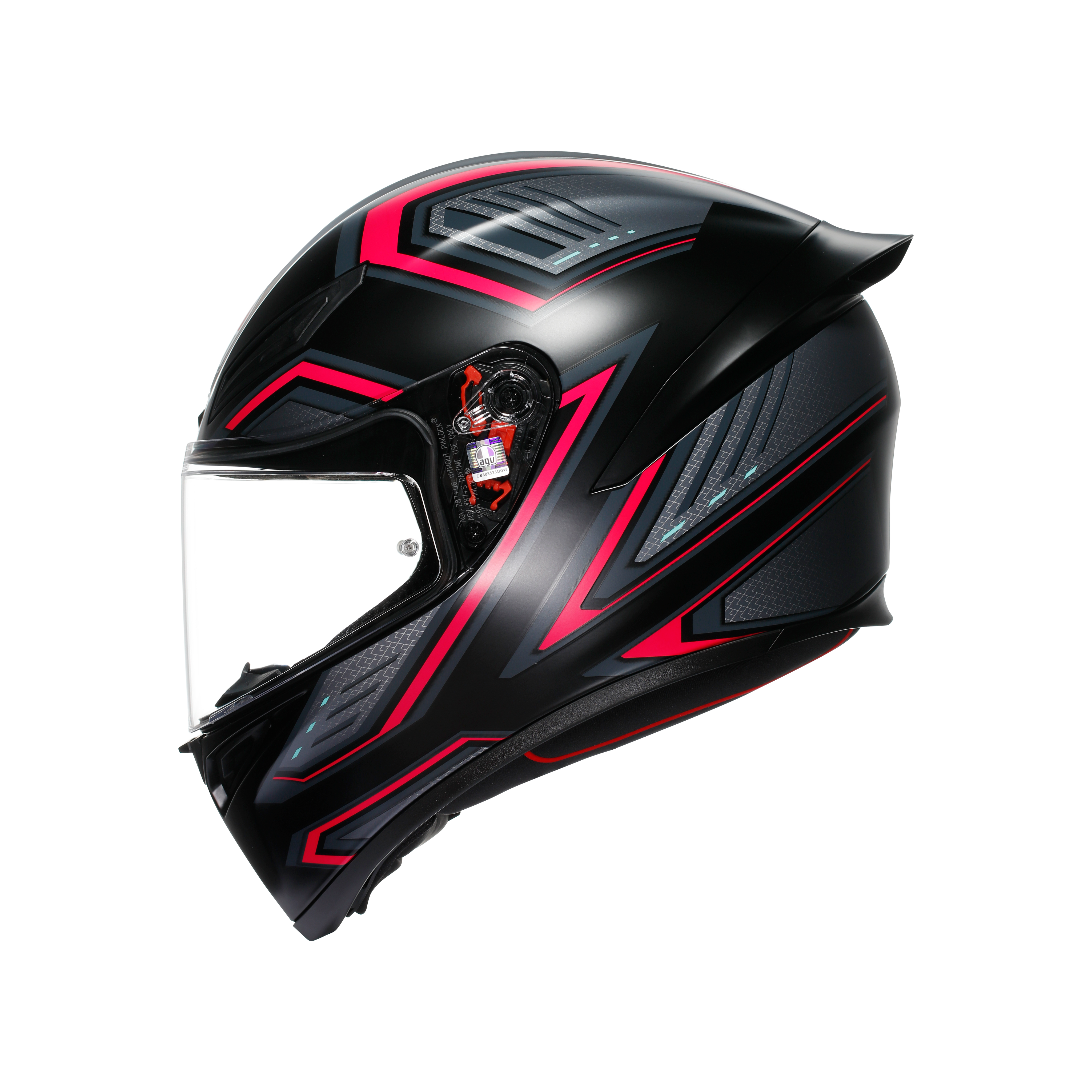 K1 S SLING MATT BLACK/PINK - MOTORBIKE FULL FACE HELMET DOT (E2206) -  - 2