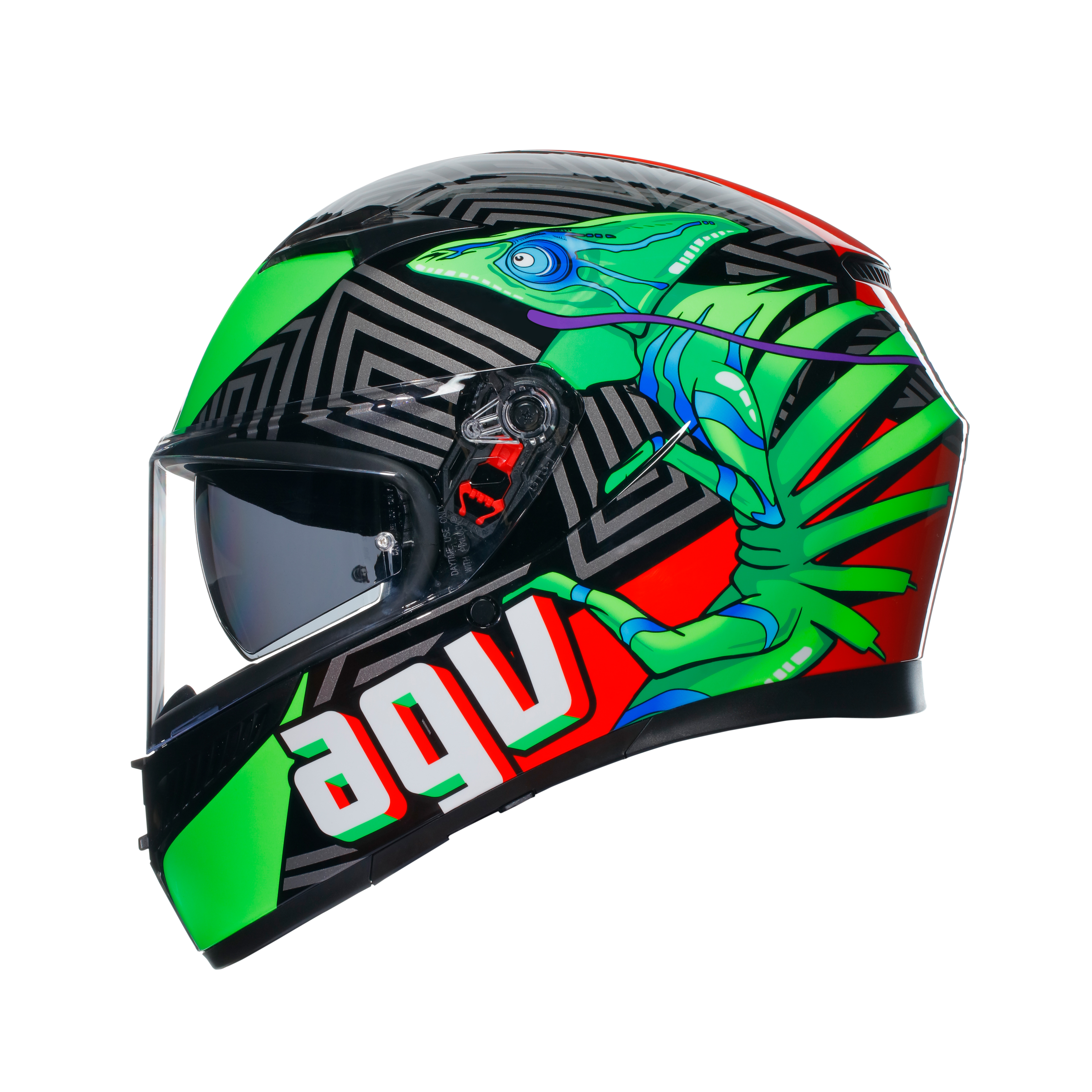 K3 KAMALEON BLACK/RED/GREEN - CASQUE MOTO INT&Eacute;GRAL E2206 -  - 2