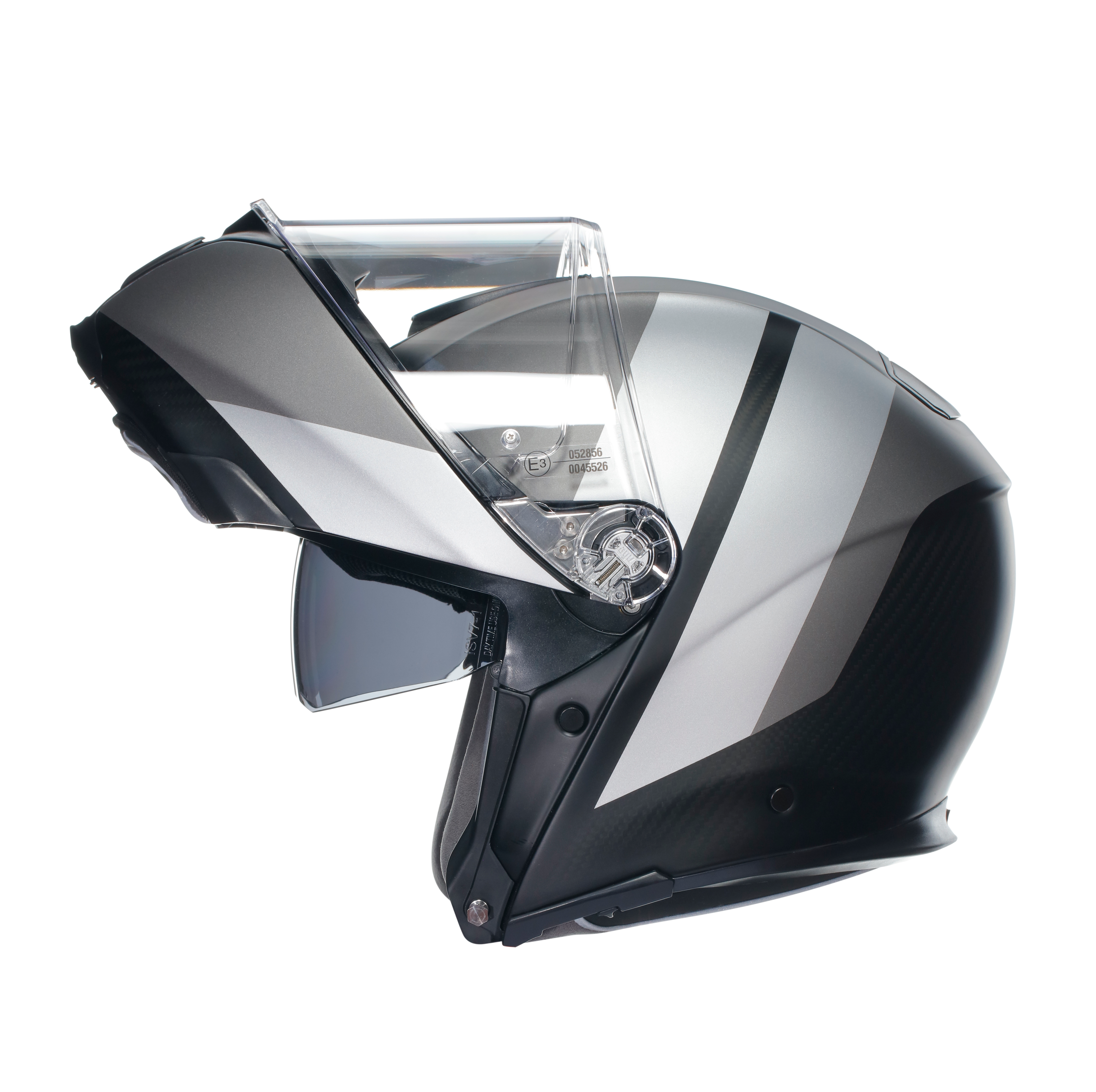 SPORTMODULAR OVERLAY MATT DOUBLE GREY - MOTORBIKE FLIP UP HELMET E2205 -  - 8