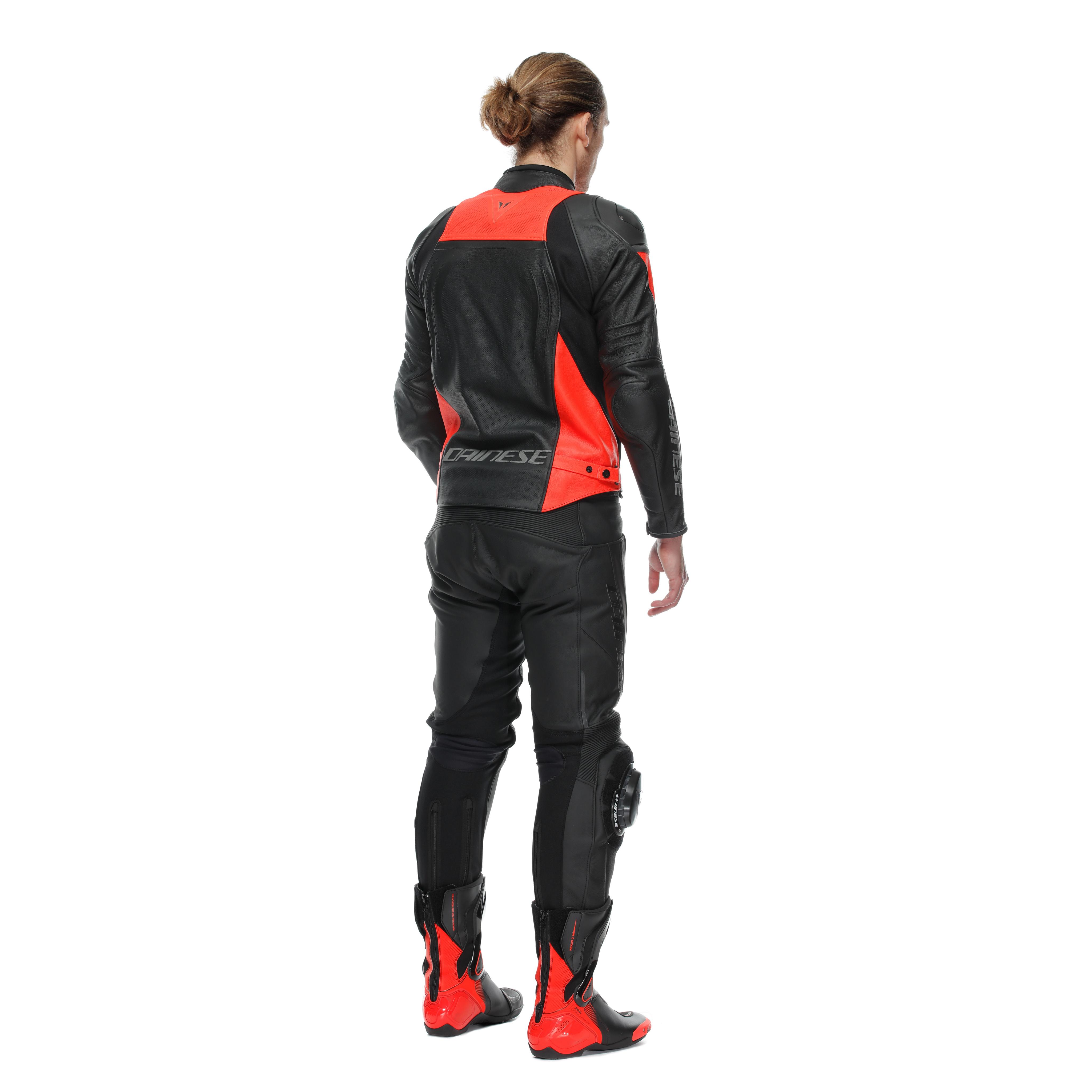 DELTA 4 - MEN LEATHER MOTORCYCLE PANTS PERF. SHORT/TALL FIT - BLACK/BLACK - 5