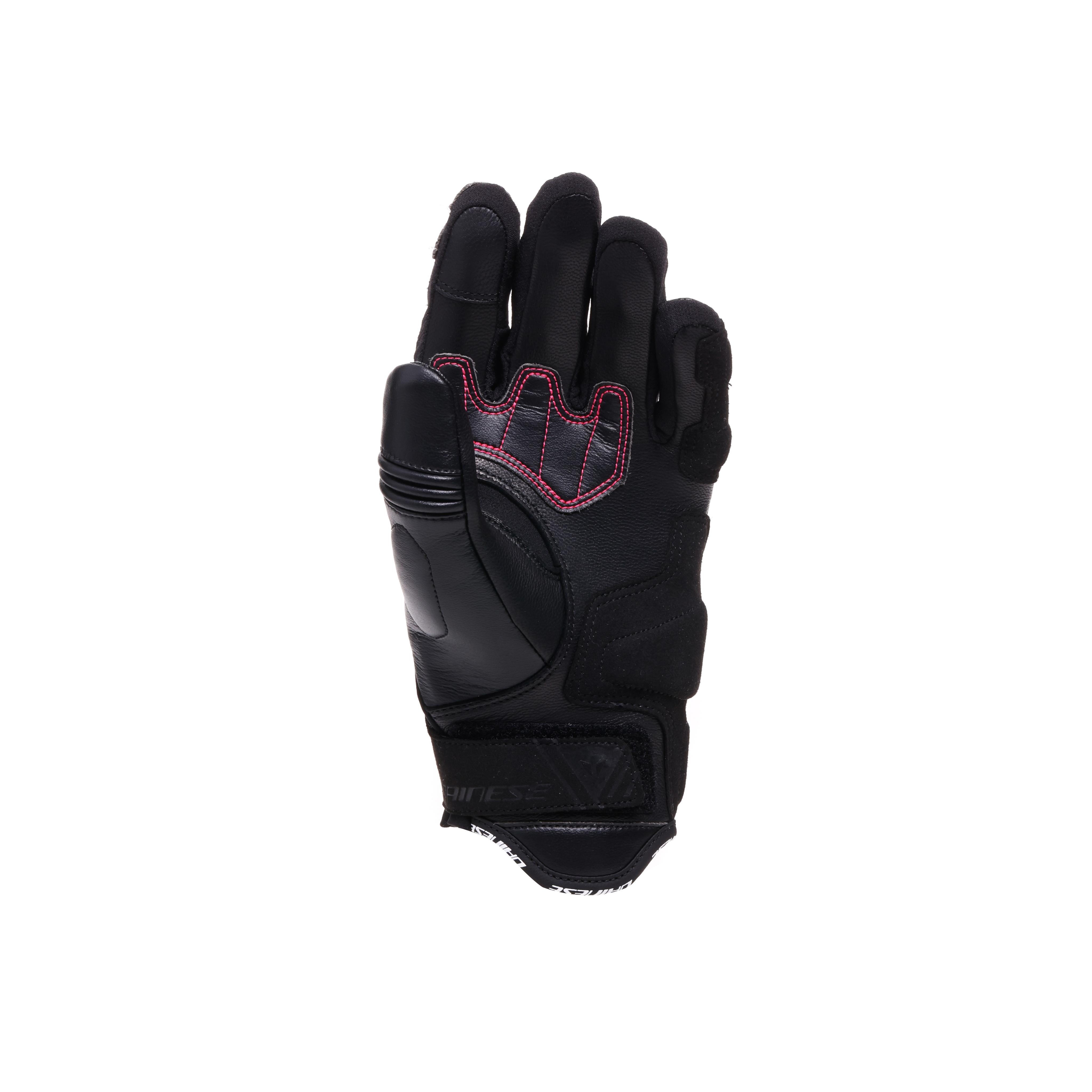 REACTO CARBON SHORT - GANTS MOTO COURTS EN CUIR FEMME - BLACK/FLUO PINK - 3