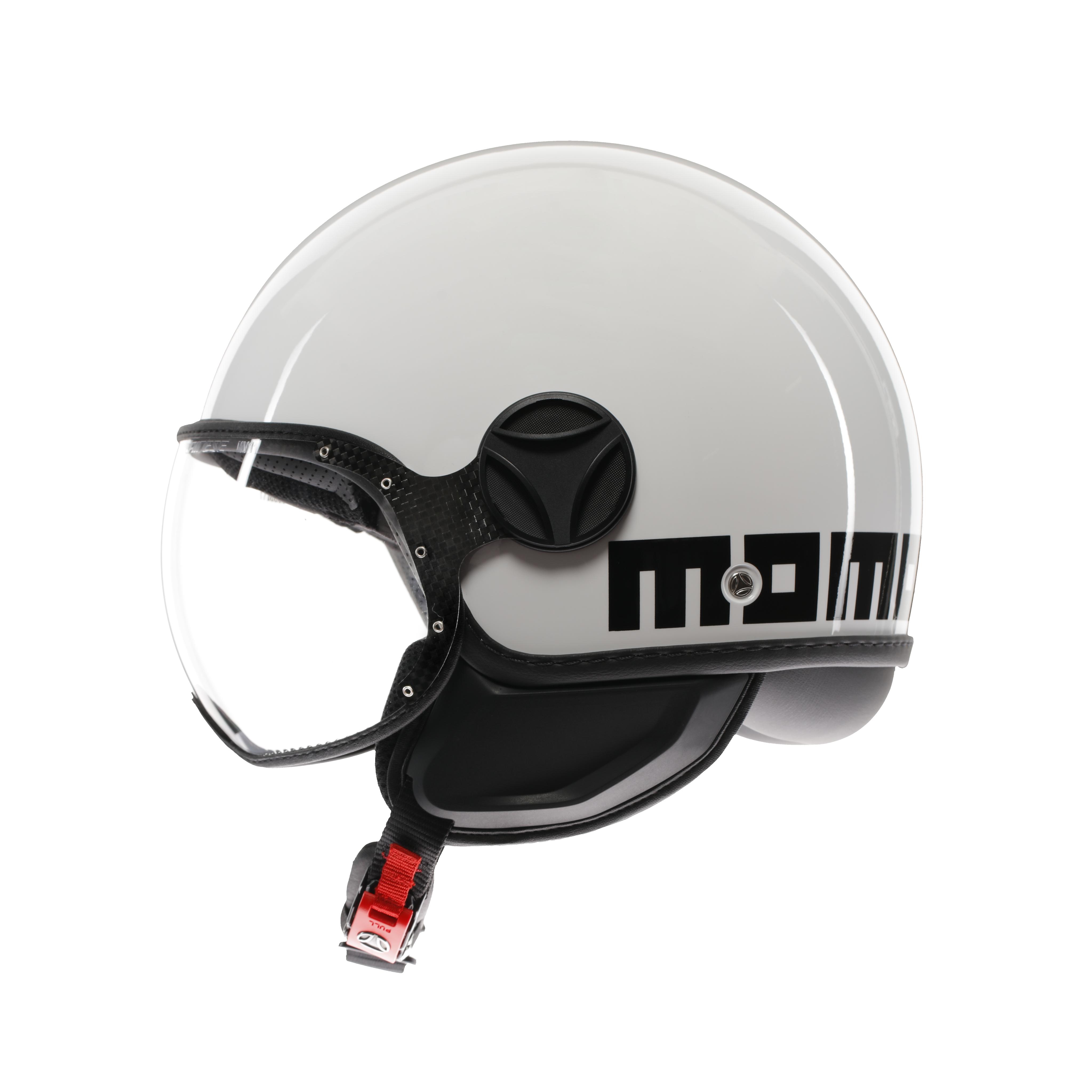MOMODESIGN FGTR CLASSIC WEISS / SCHWARZ - JET-HELM MIT VISIER E2206 -  - 4