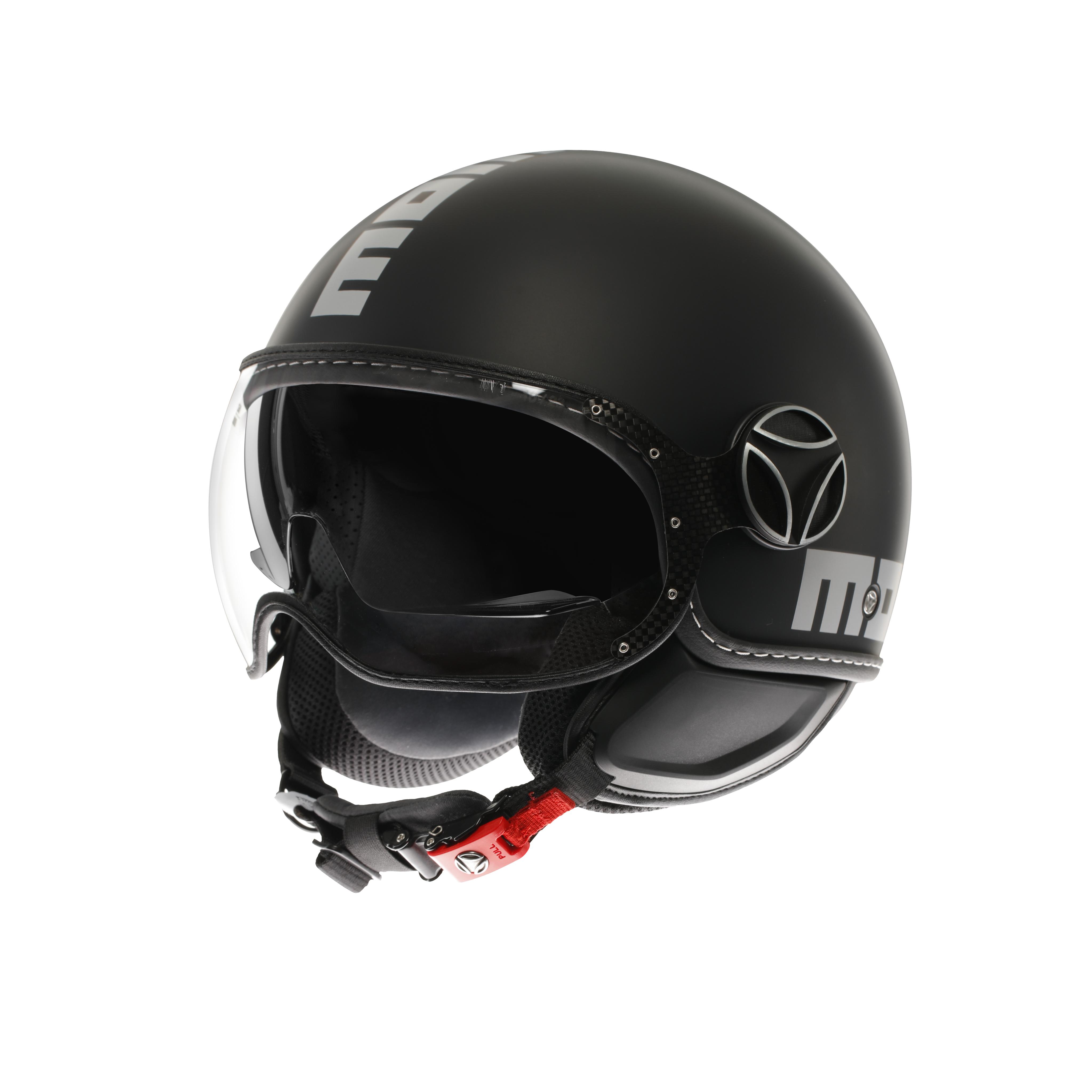 MOMODESIGN FGTR EVO MATT SCHWARZ / SILBER - JET-HELM MIT DOPPELVISIER E2206 -  - 1