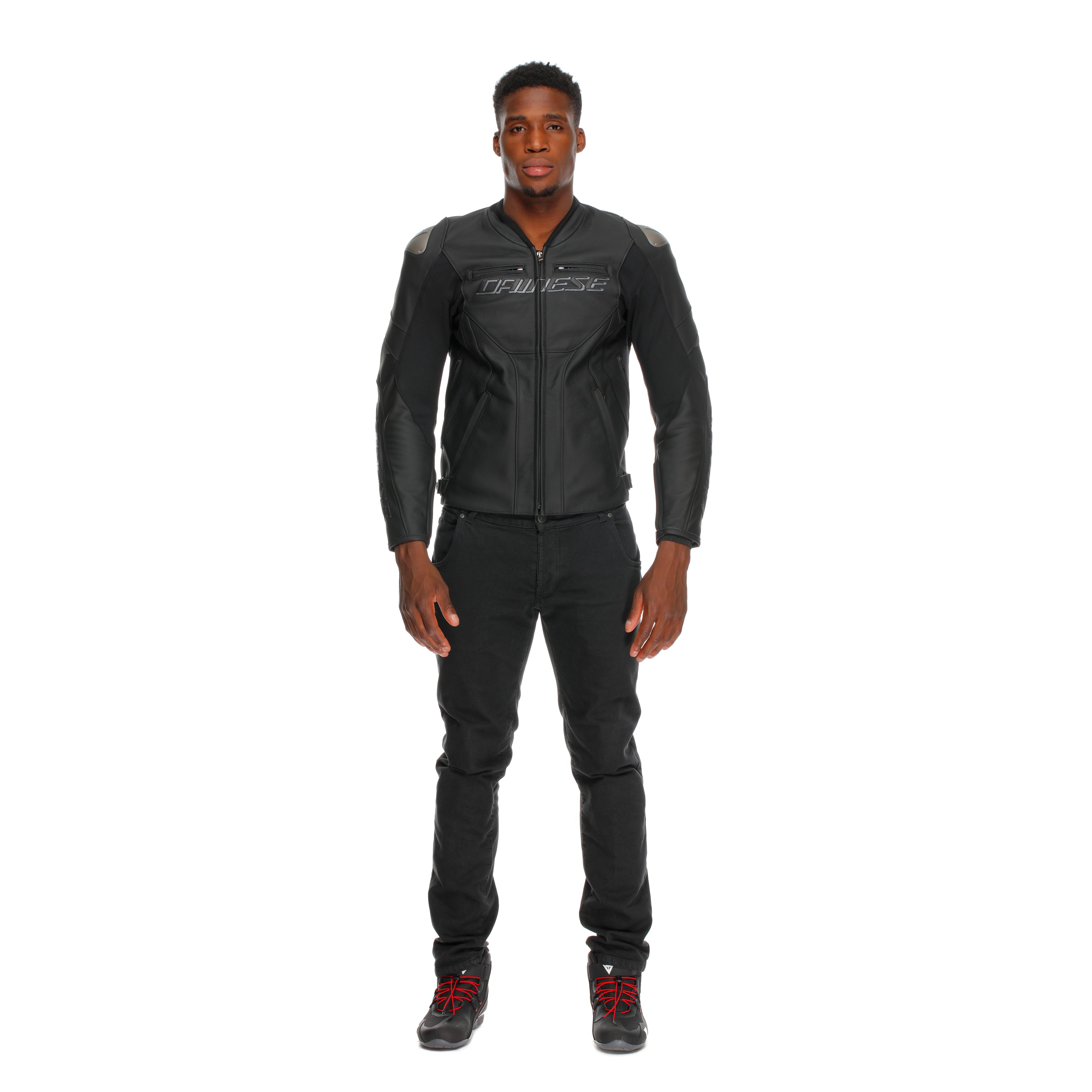 RACING 5 - HERREN MOTORRADJACKE AUS LEDER - BLACK/BLACK/BLACK - 3