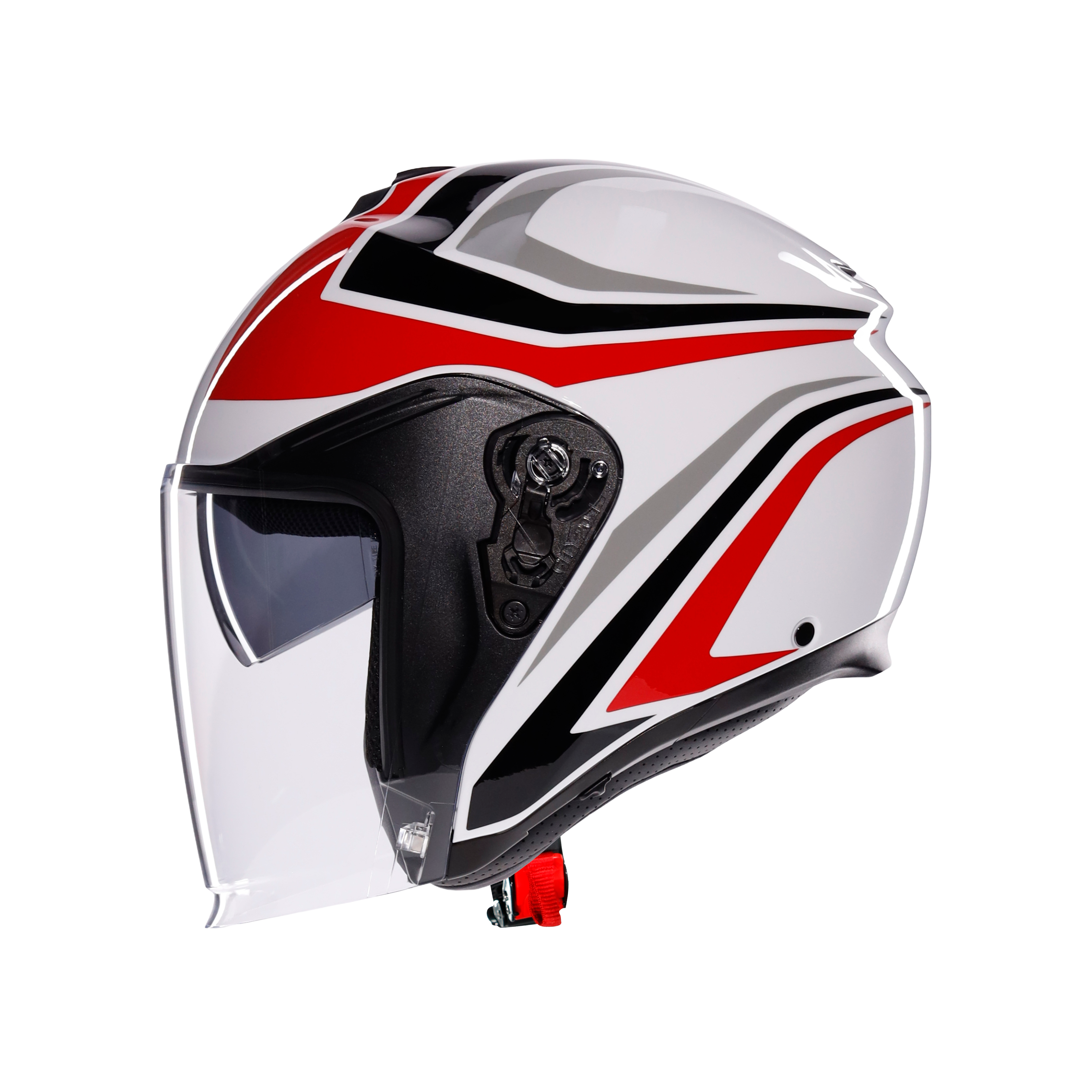 IRIDES TOLOSA BLACK/GREY/RED - CASQUE MOTO JET E2206 -  - 2