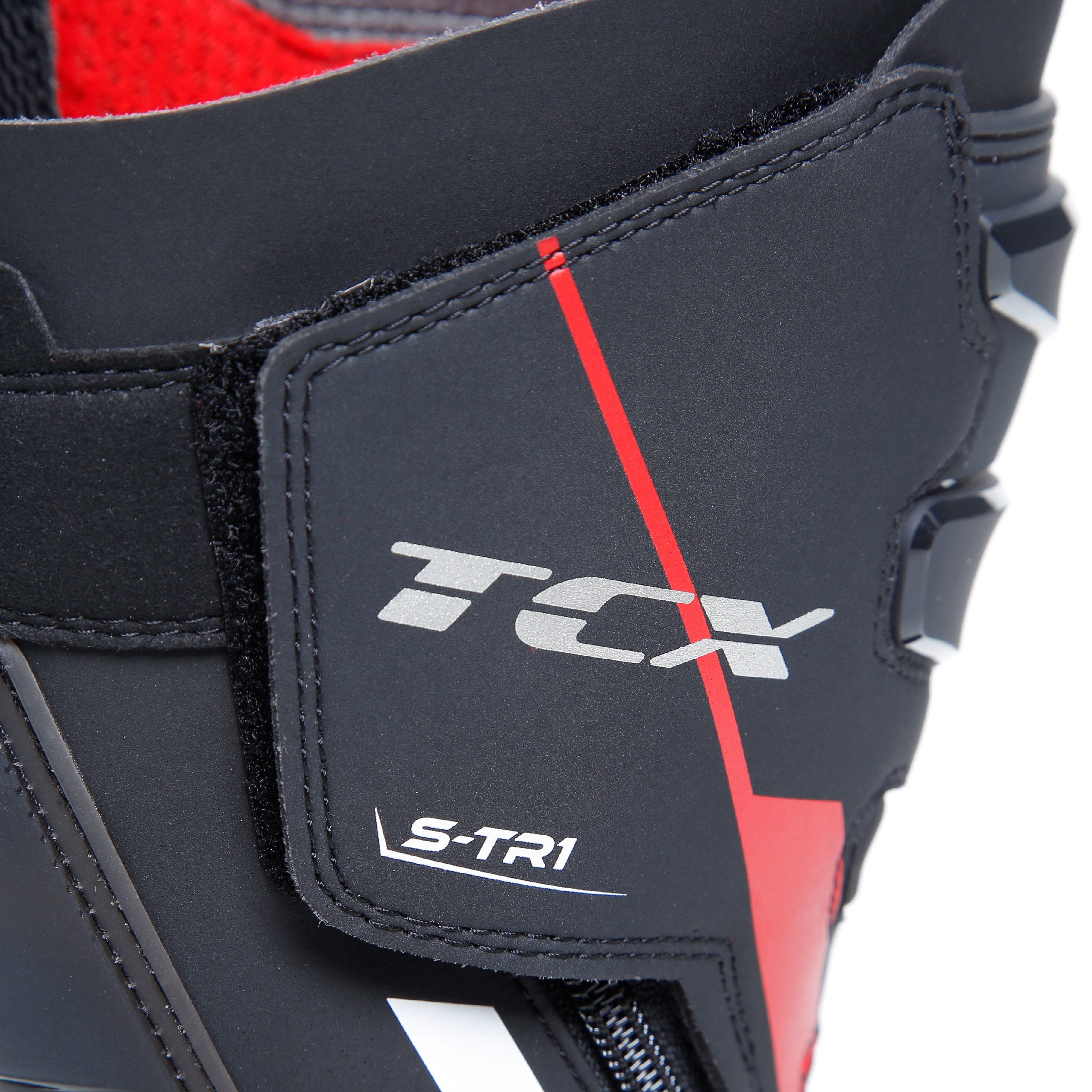 S-TR1 MEN'S MOTORCYCLE BOOTS - BLACK/RED/WHITE -  - 12