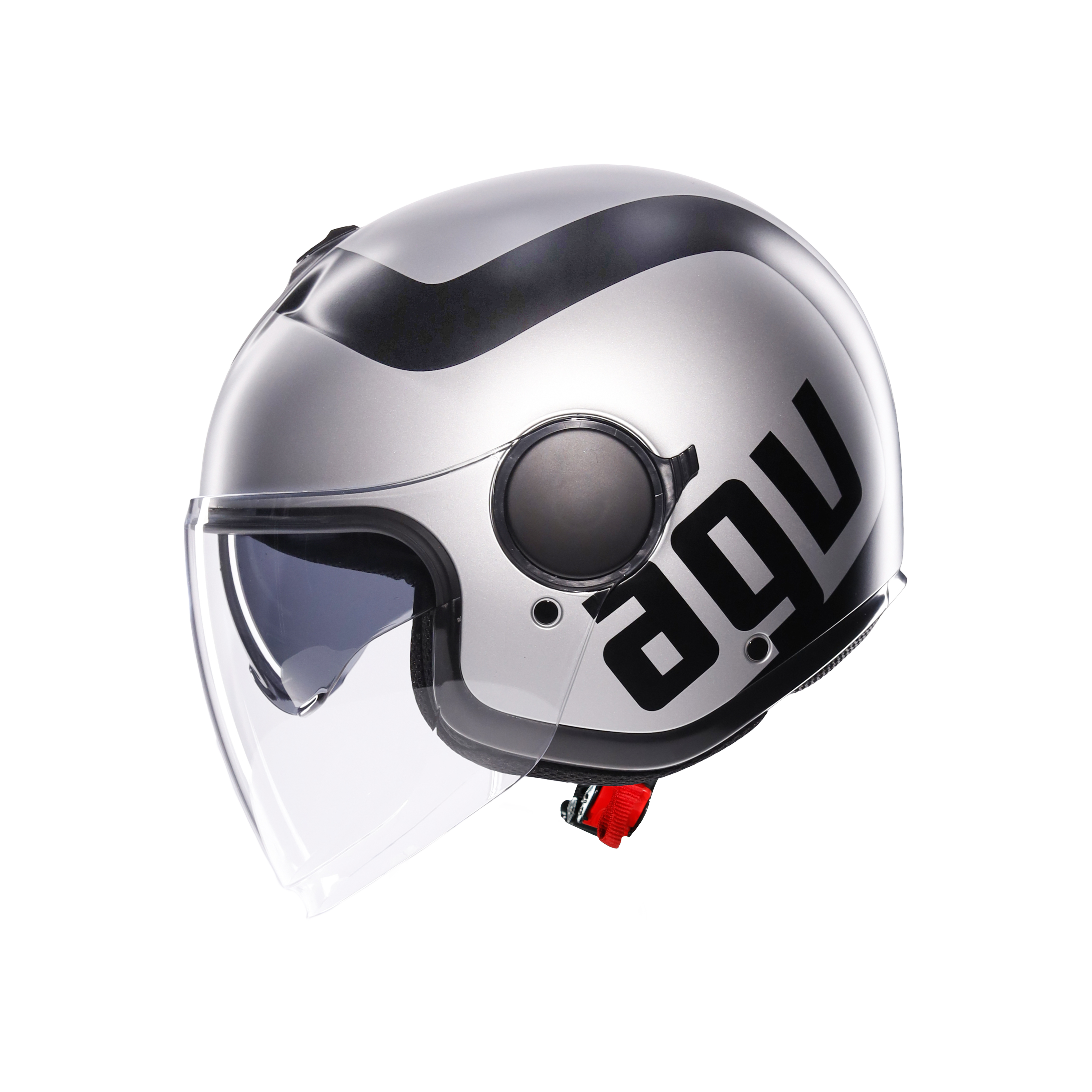 ETERES RIMINI MATT GREY/BLACK - MOTORBIKE OPEN FACE HELMET E2206 -  - 4