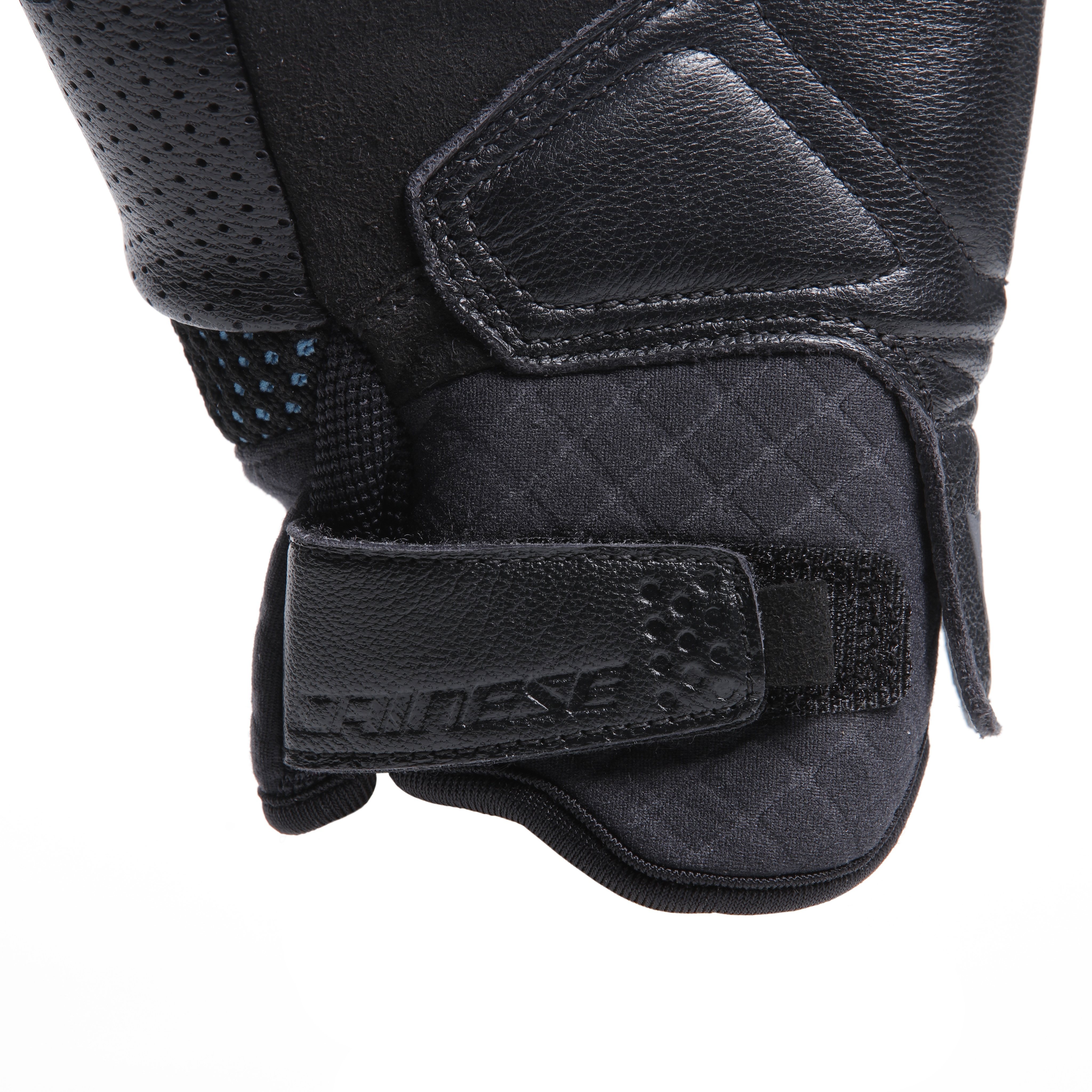 UNRULY ERGO-TEK - WOMEN'S MOTORCYCLE TEXTILE GLOVES - BLACK/OCEAN-DEPTHS - 9