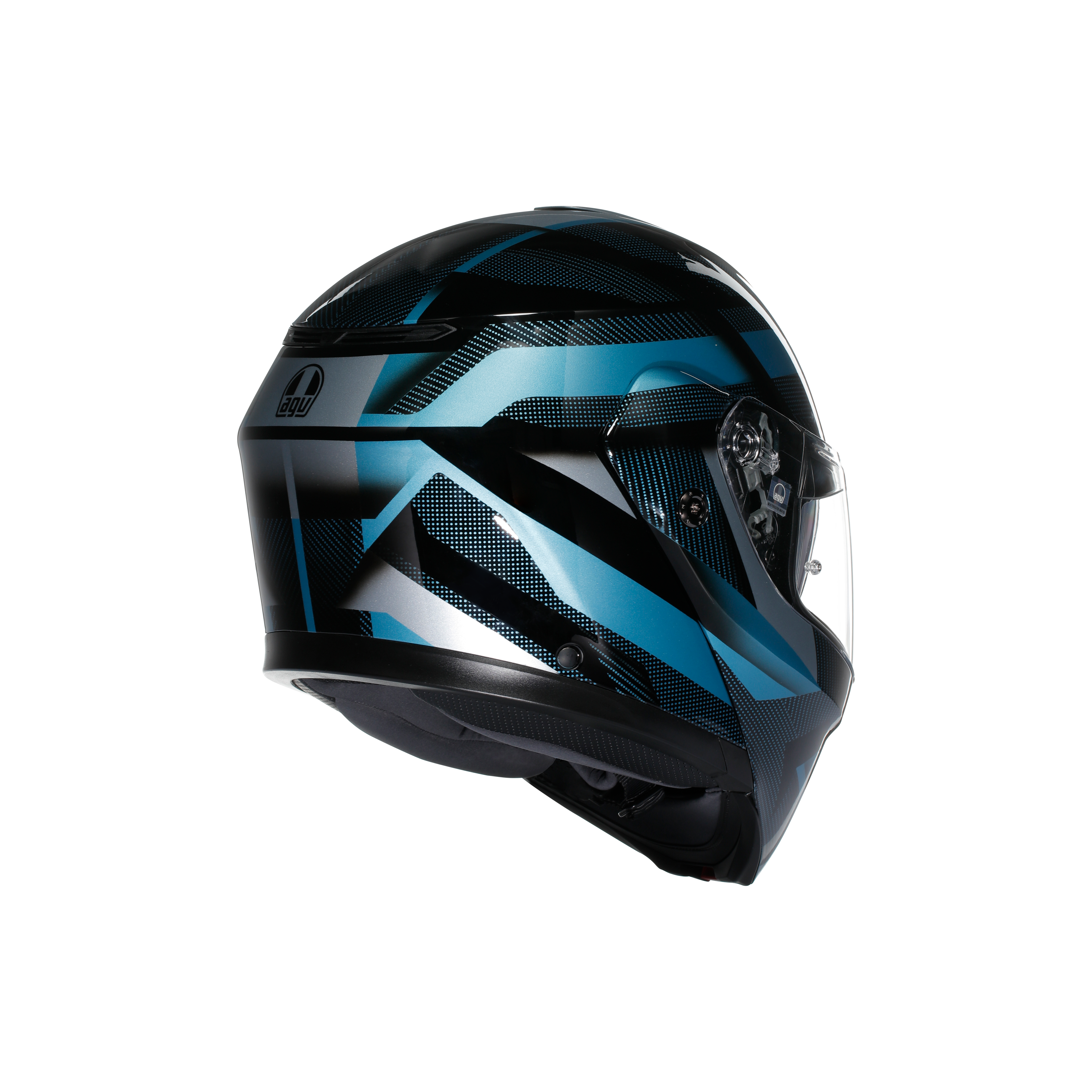 STREETMODULAR LEDRO MATT BLACK/POWDER BLUE - MOTORBIKE FLIP UP HELMET E2206 -  - 6