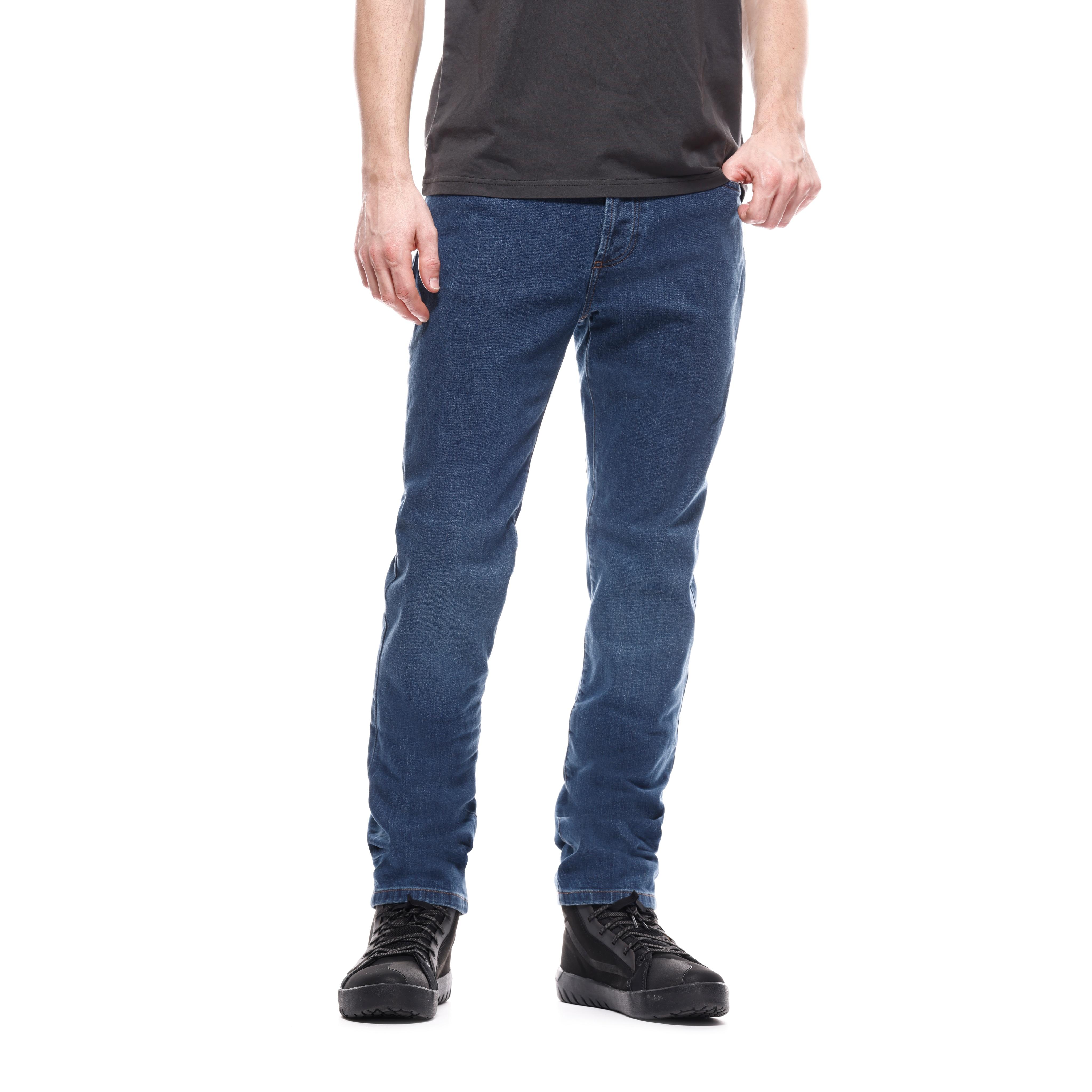 5-POCKET DENIM - MEN REGULAR MOTORCYCLE JEANS - BLUE - 3
