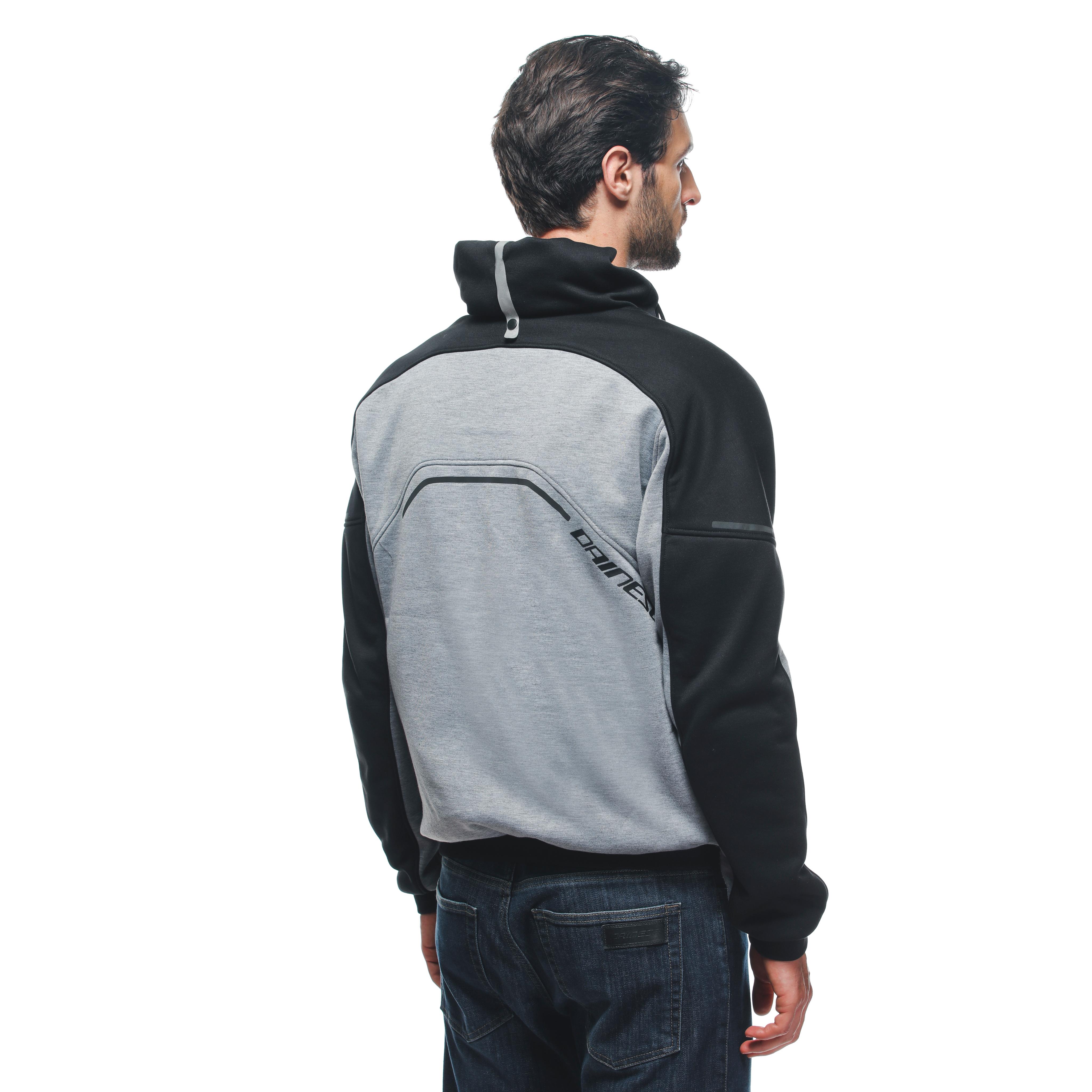 DAEMON-X SAFETY HOODIE - GIACCA MOTO IN TESSUTO UOMO - MELANGE-GRAY/BLACK/RED-FLUO - 14