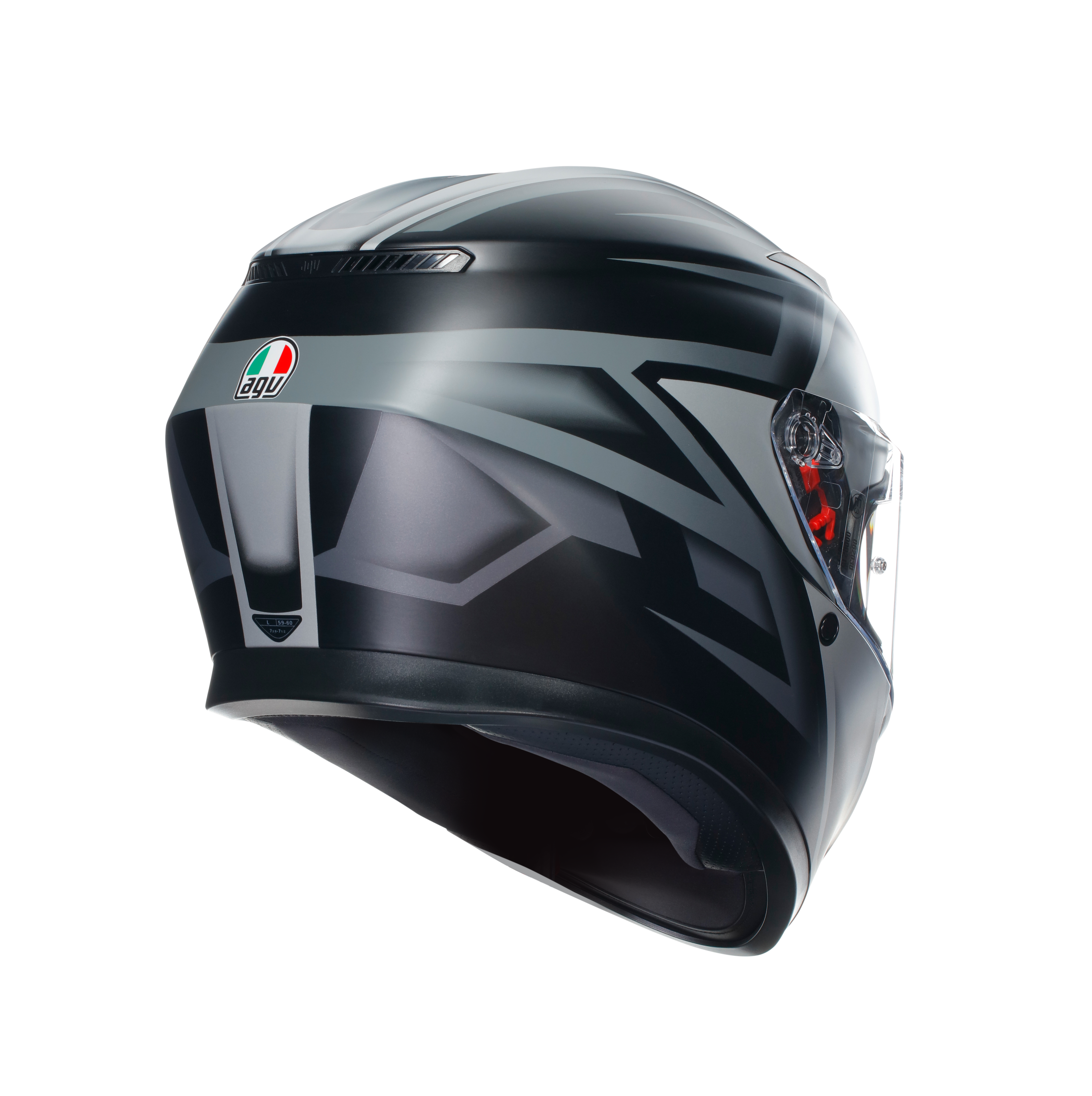 K3 COMPOUND MATT BLACK/GREY - CASQUE MOTO INT&Eacute;GRAL E2206 -  - 4
