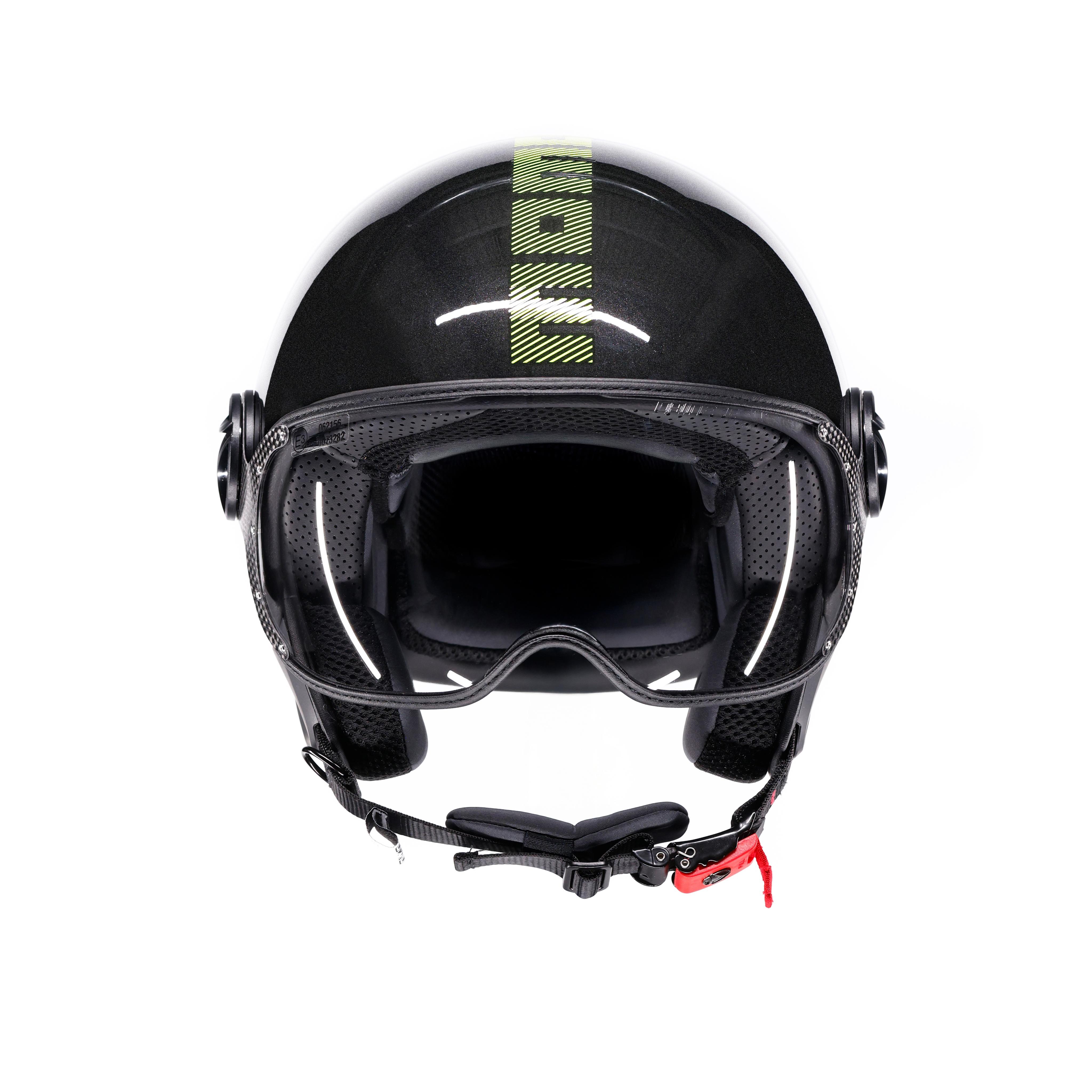 MOMODESIGN FGTR CLASSIC STRIPES GLITTER/YELLOW FLUO  - JET HELMET WITH VISOR E2206 -  - 2