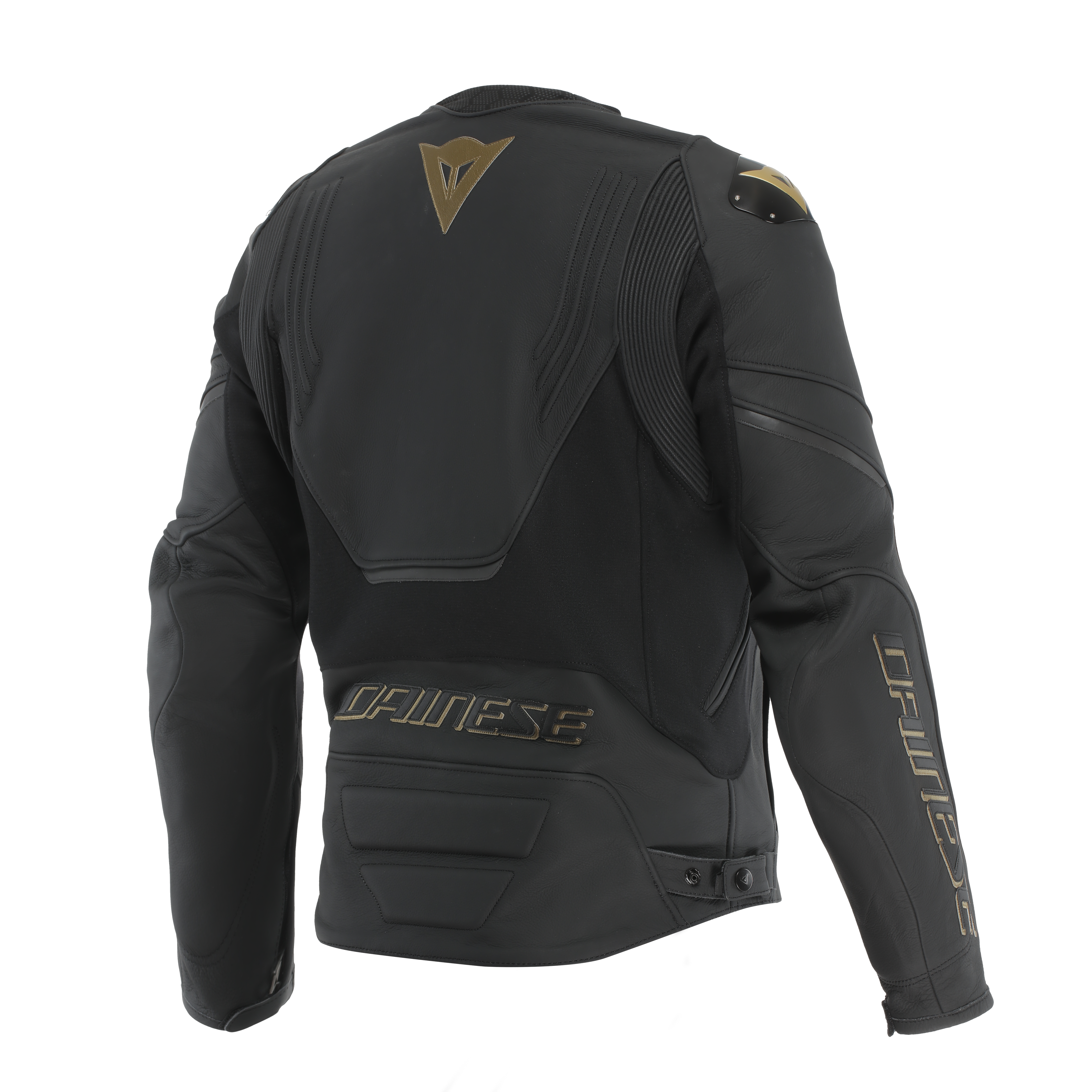 RACING 5 - HERREN MOTORRADJACKE AUS LEDER - BLACK/GOLD - 2