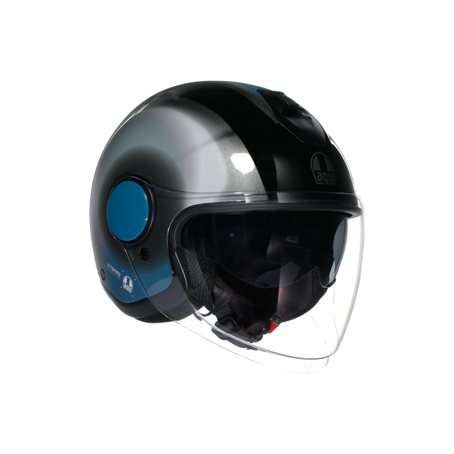 AGV - Eteres Agv E2206 - Levanto Black/silver/blue, Unisex, Taille: L