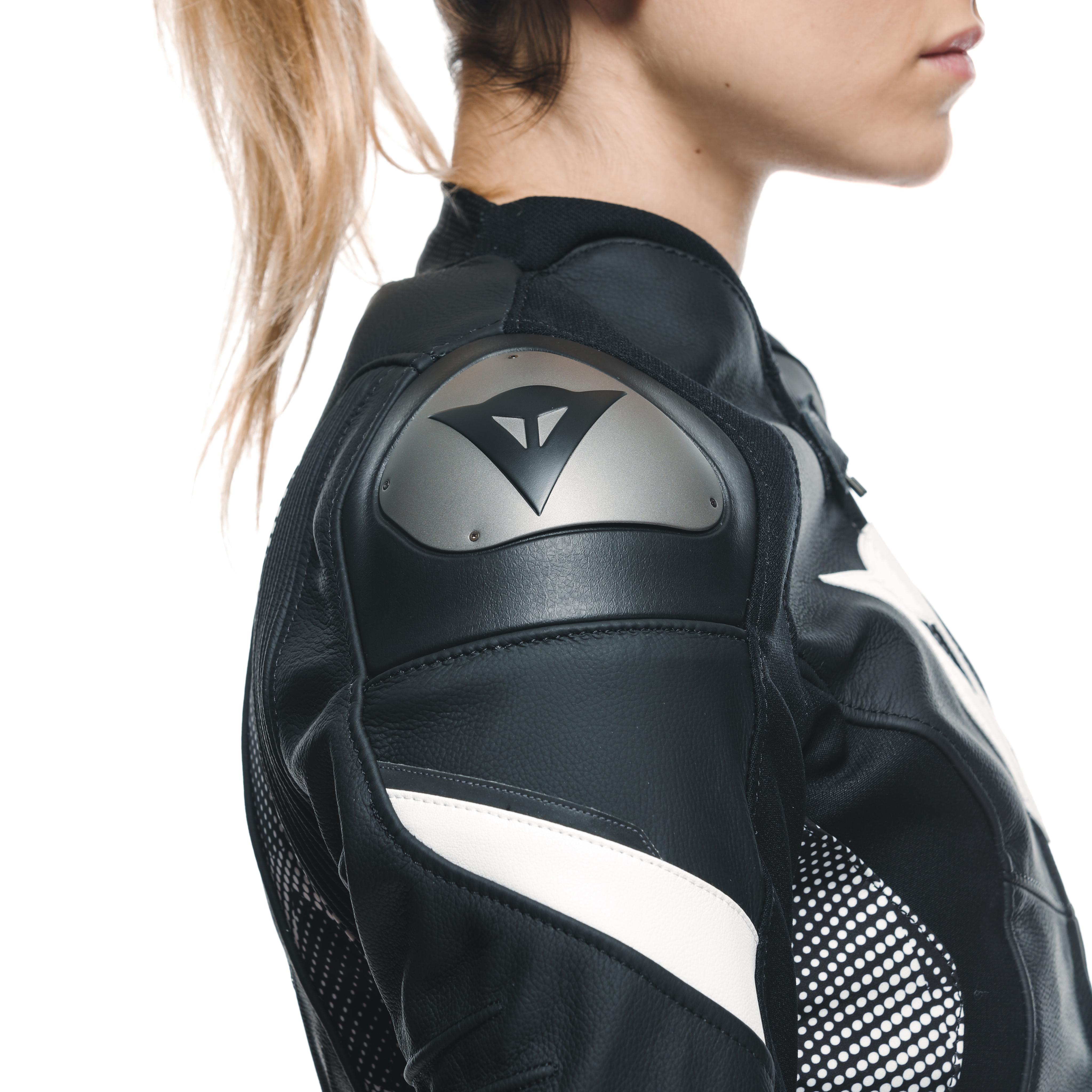 AVRO 5 - GIACCA MOTO IN PELLE DONNA - BLACK/BLACK/WHITE - 8