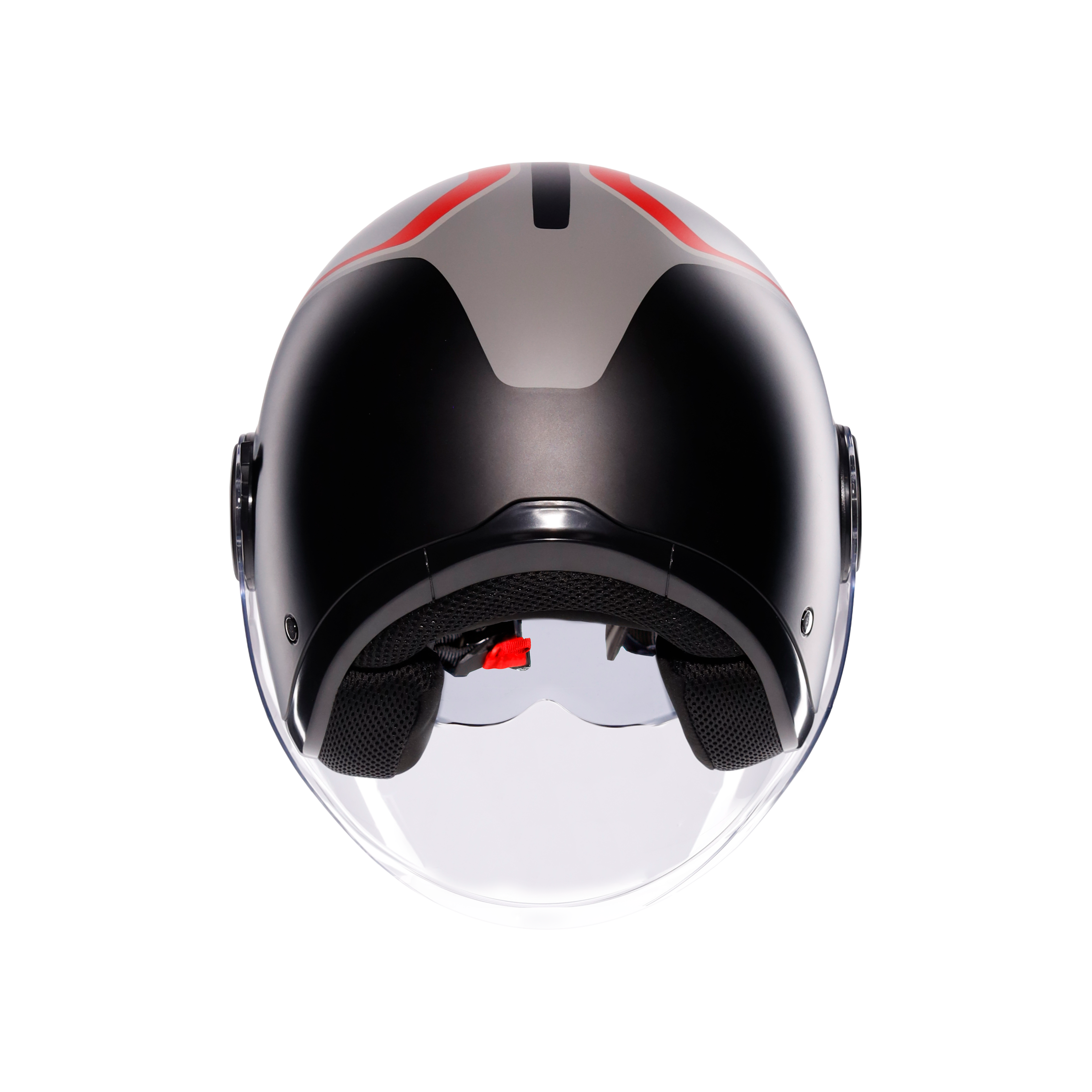 ETERES SCAGLIERI MATT GREY/RED - CASQUE MOTO JET E2206 -  - 3