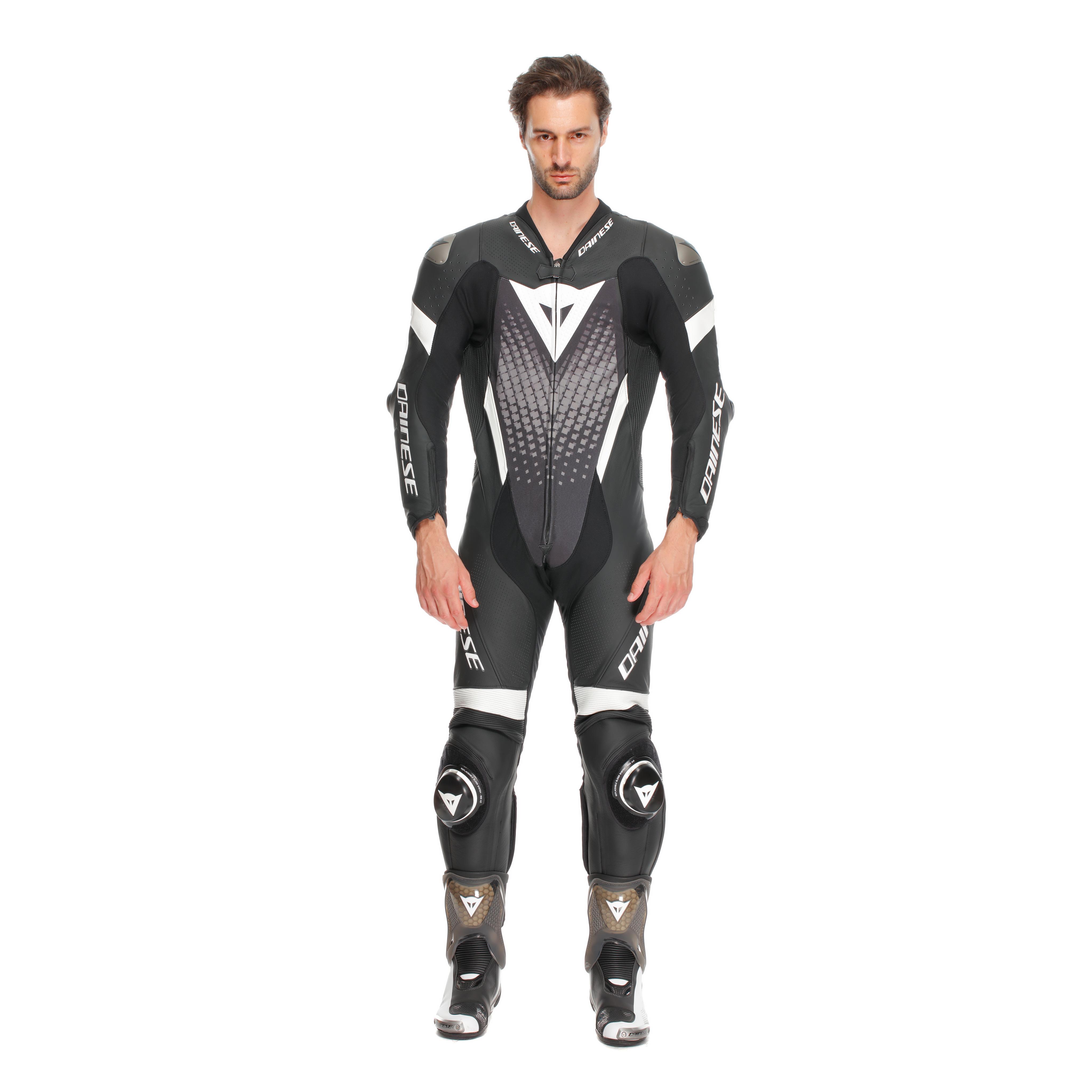 LAGUNA SECA 6 - EINTEILIGER MOTORRADANZUG AUS PERFORIERTEM LEDER HERREN - GR&Ouml;SSE SHORT/TALL (S/T) - BLACK/WHITE/ANTHRACITE - 3