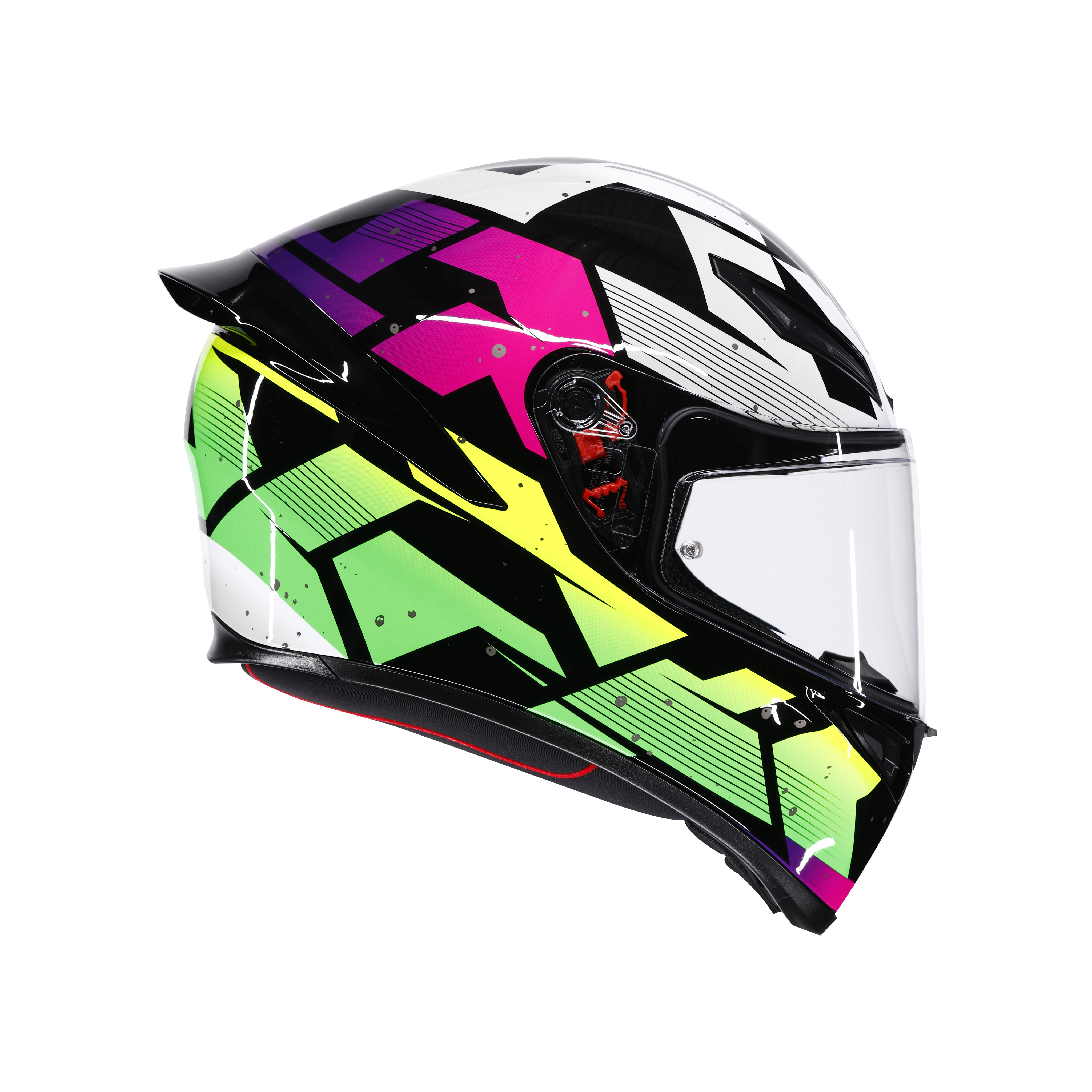 K1 S PUNKPULSE BLACK/PURPLE/LIME - MOTORBIKE FULL FACE HELMET DOT (E2206) -  - 3