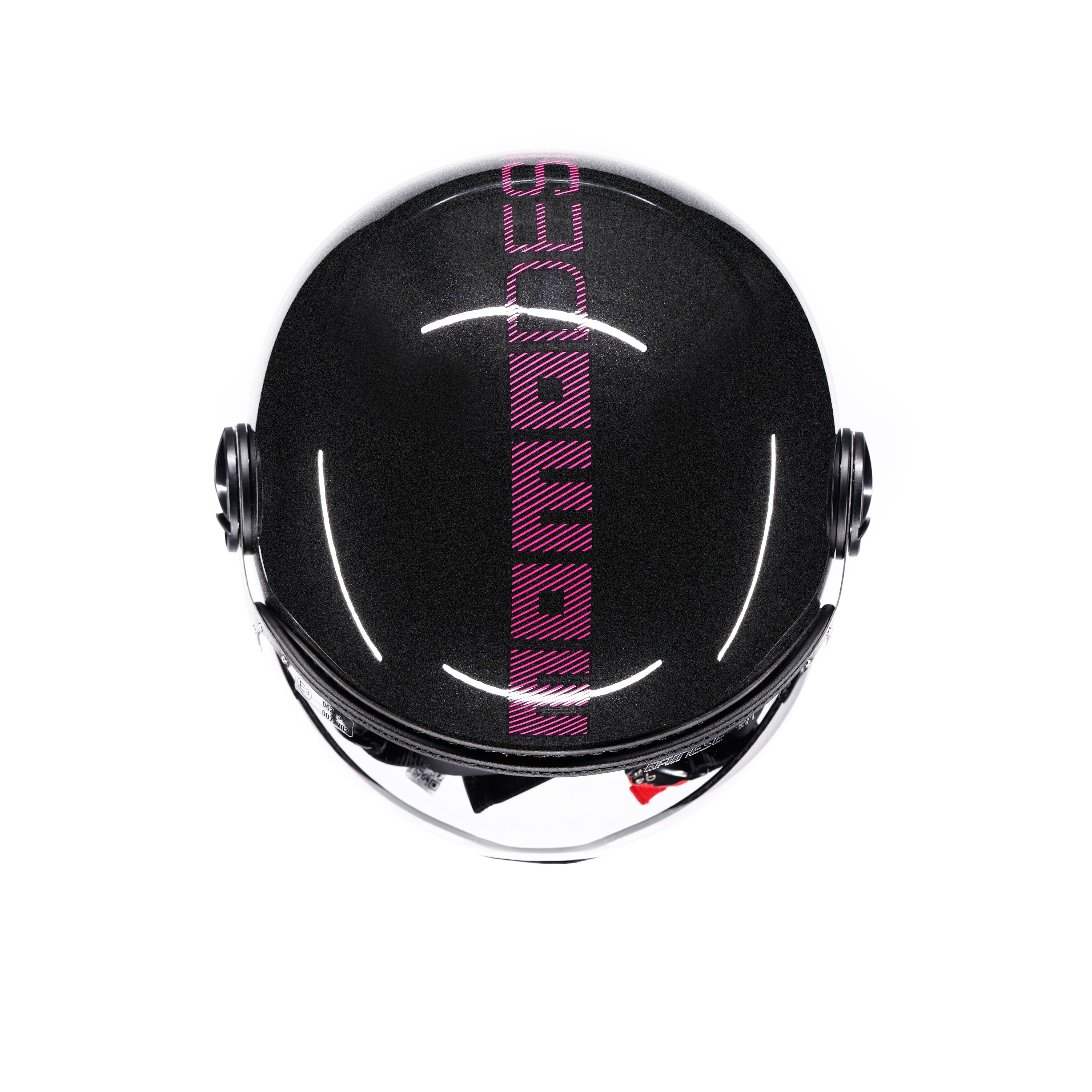 MOMODESIGN FGTR CLASSIC STREIFEN GLITTER/FUCSIA - JET HELM MIT VISIER E2206 -  - 6