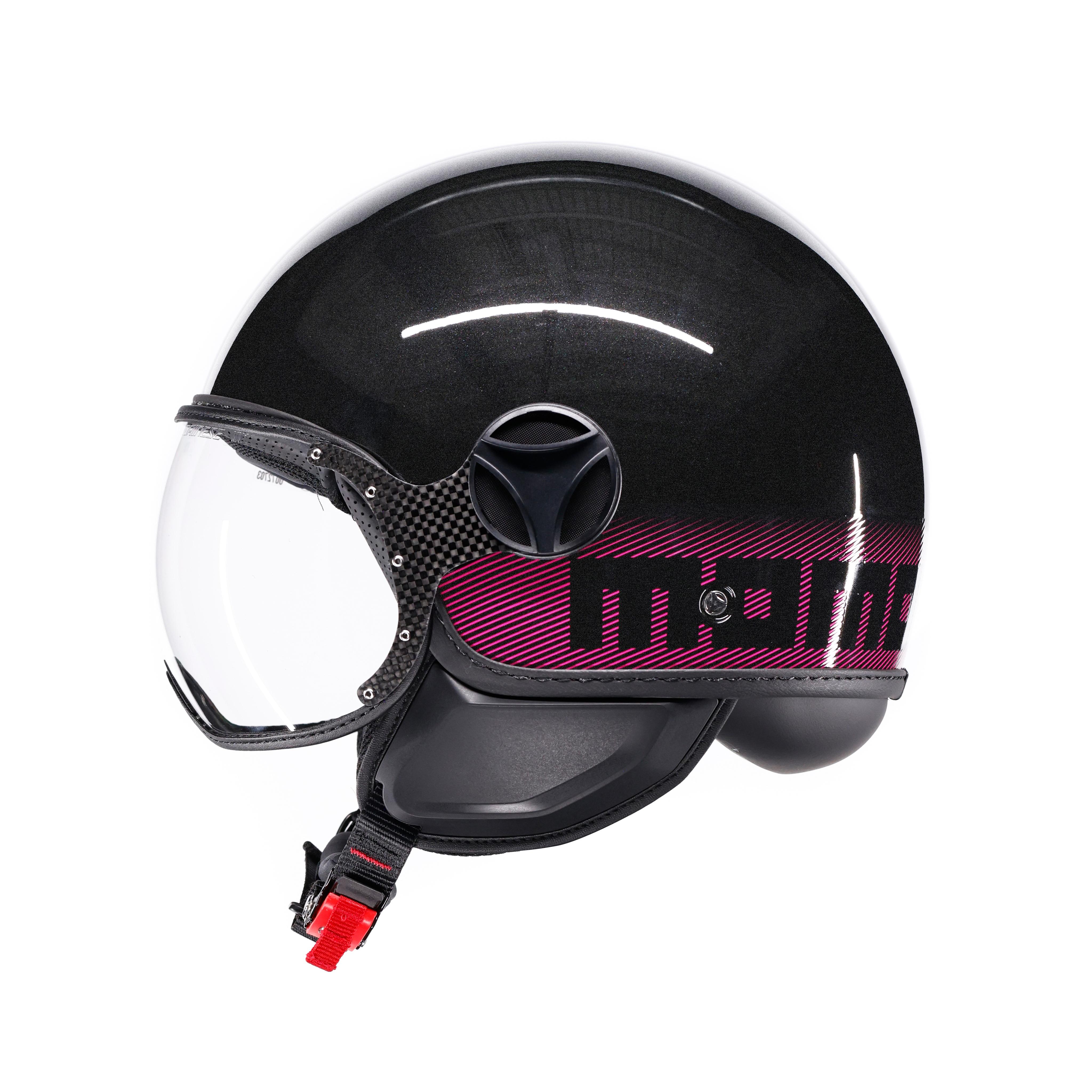 MOMODESIGN FGTR CLASSIC STREIFEN GLITTER/FUCSIA - JET HELM MIT VISIER E2206 -  - 4