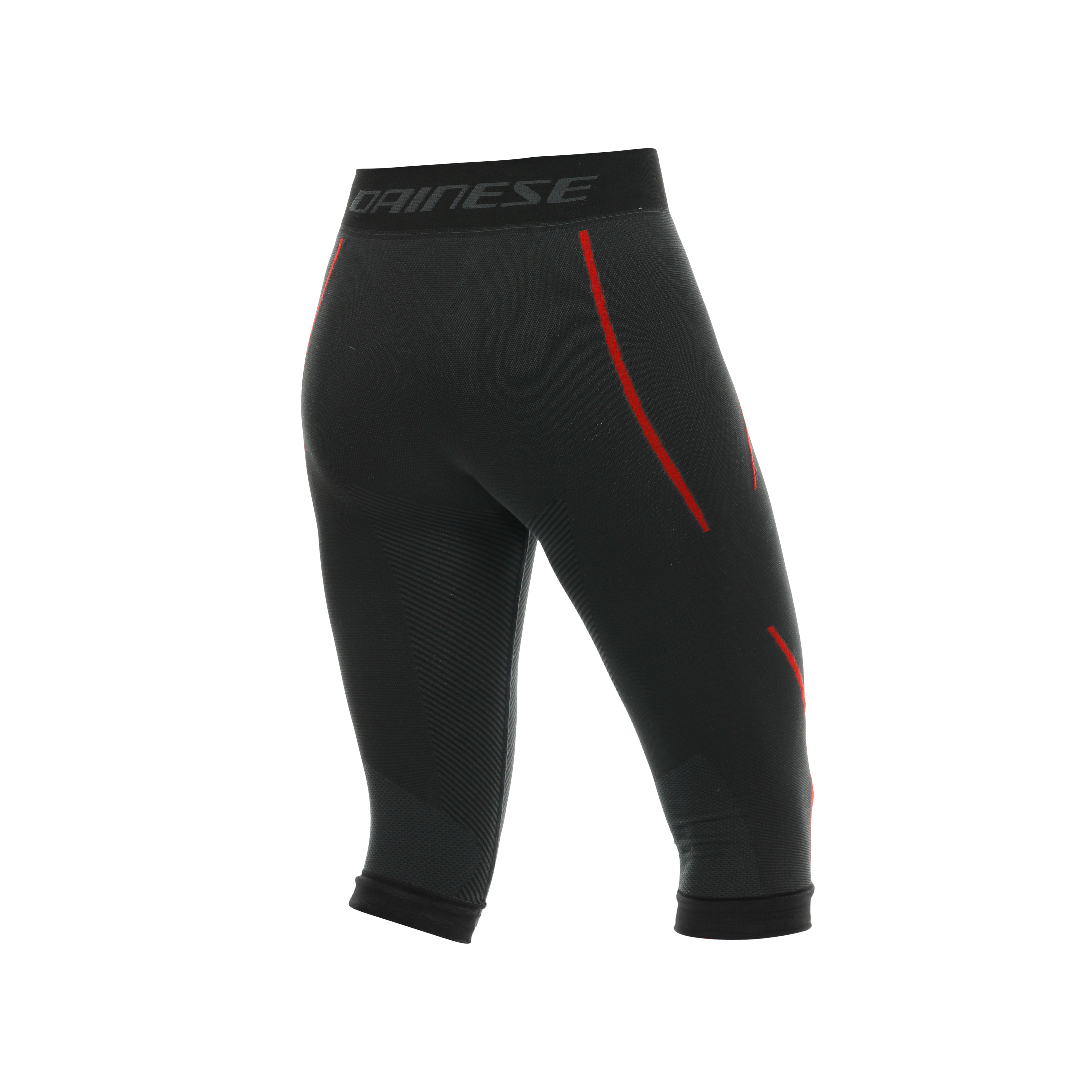 WOMEN'S SKI THERMAL BASE LAYER 3/4 PANTS - BLACK/RED - 2