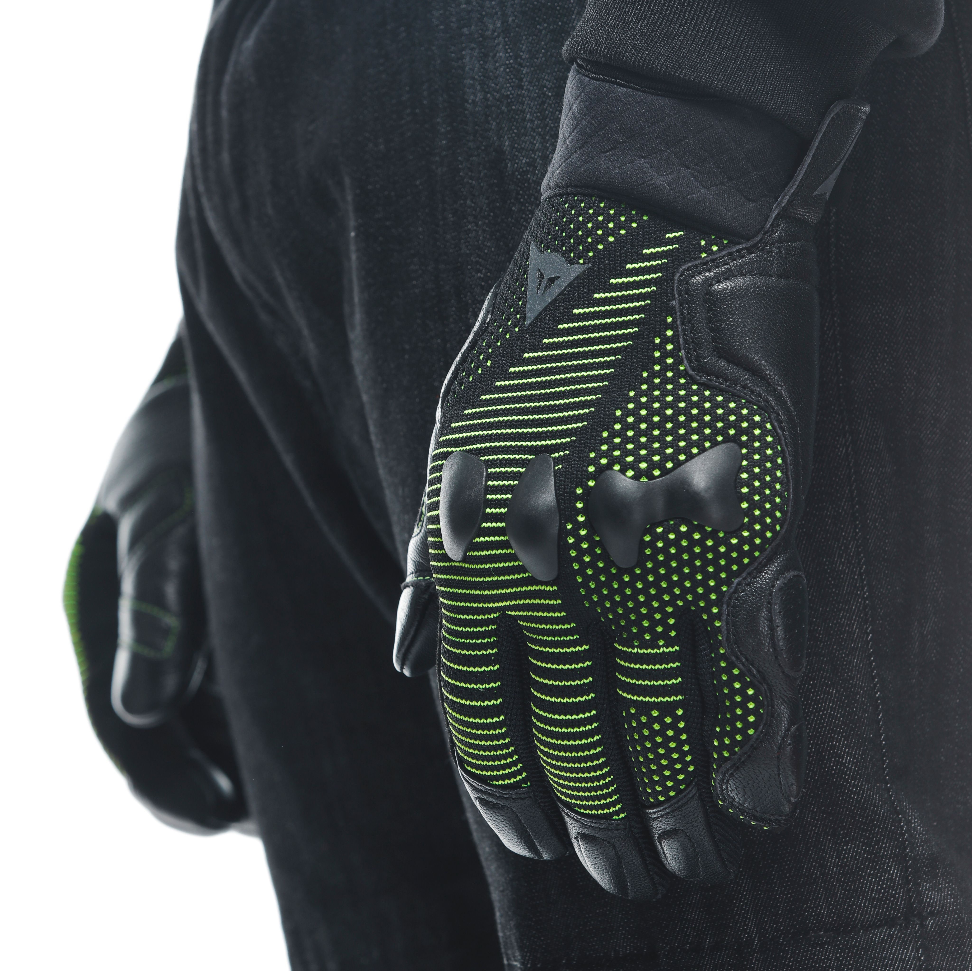 UNRULY ERGO-TEK - MEN'S MOTORCYCLE TEXTILE GLOVES - ANTHRACITE/ACID-GREEN - 13