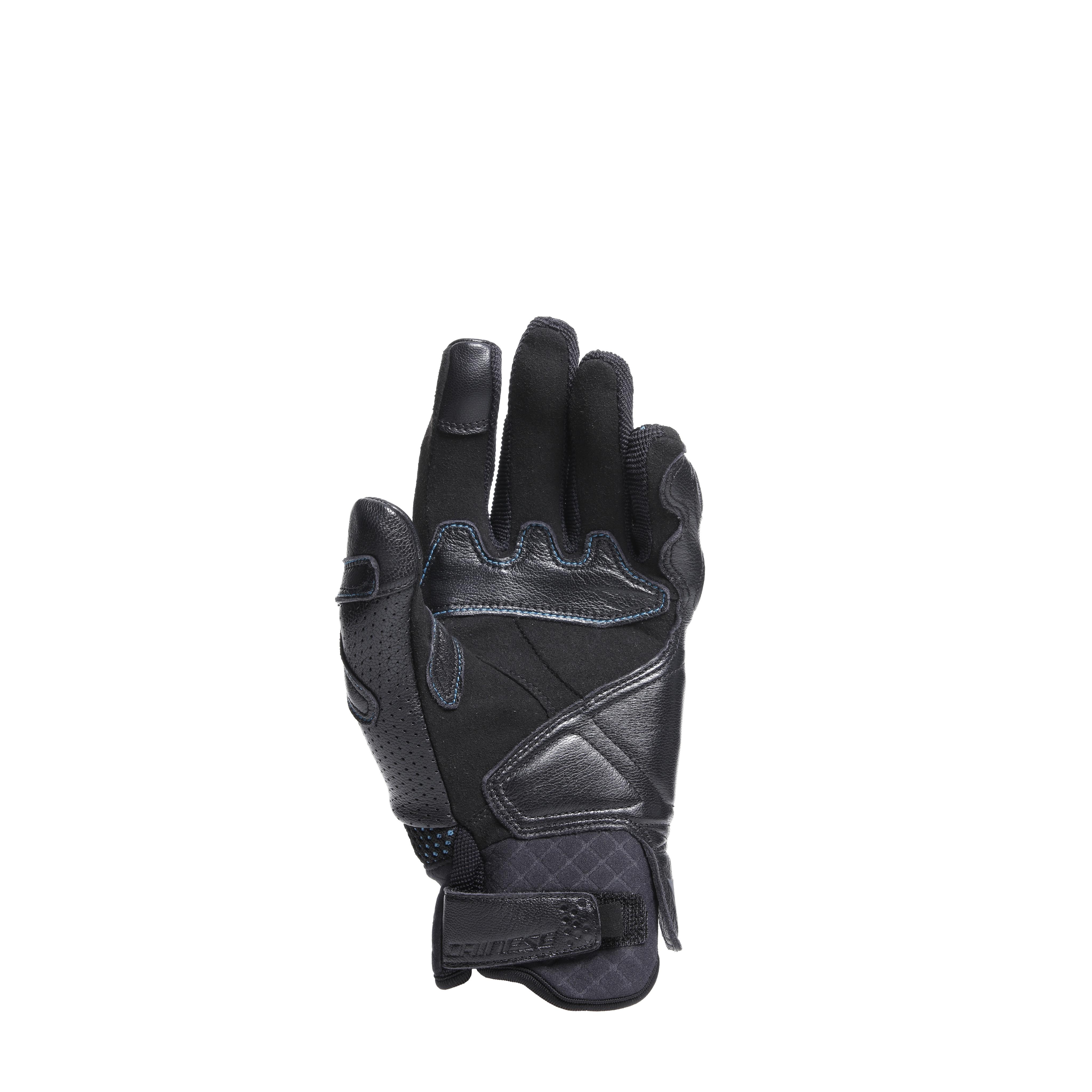 UNRULY ERGO-TEK - WOMEN'S MOTORCYCLE TEXTILE GLOVES - BLACK/OCEAN-DEPTHS - 3