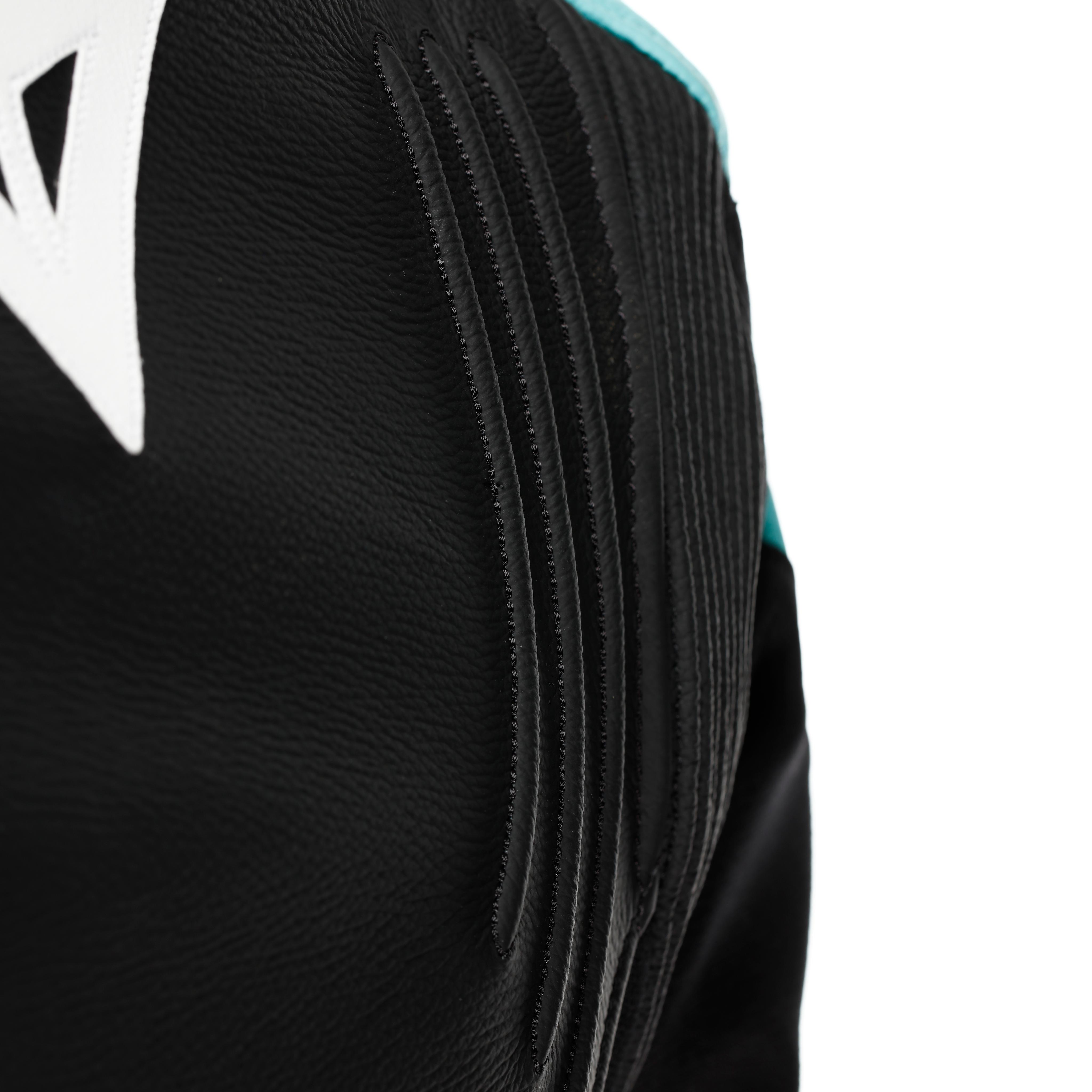 RACING 5 - DAMEN-MOTORSCHUTZJACKE AUS LEDER - BLACK/WATER - 11
