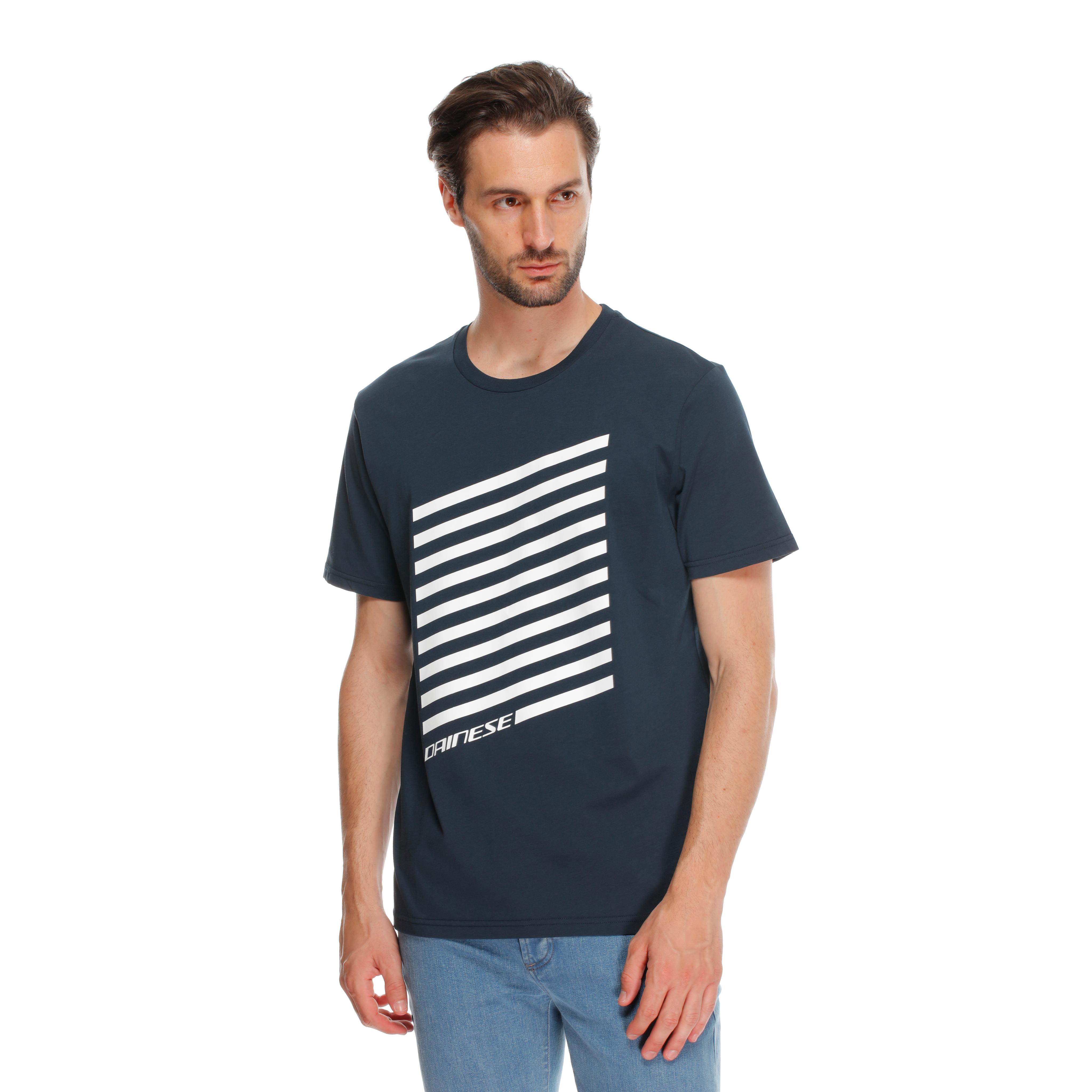 GEOMETRICA - MEN'S CREWNECK T-SHIRT - CARBON/WHITE STRIPES - 3