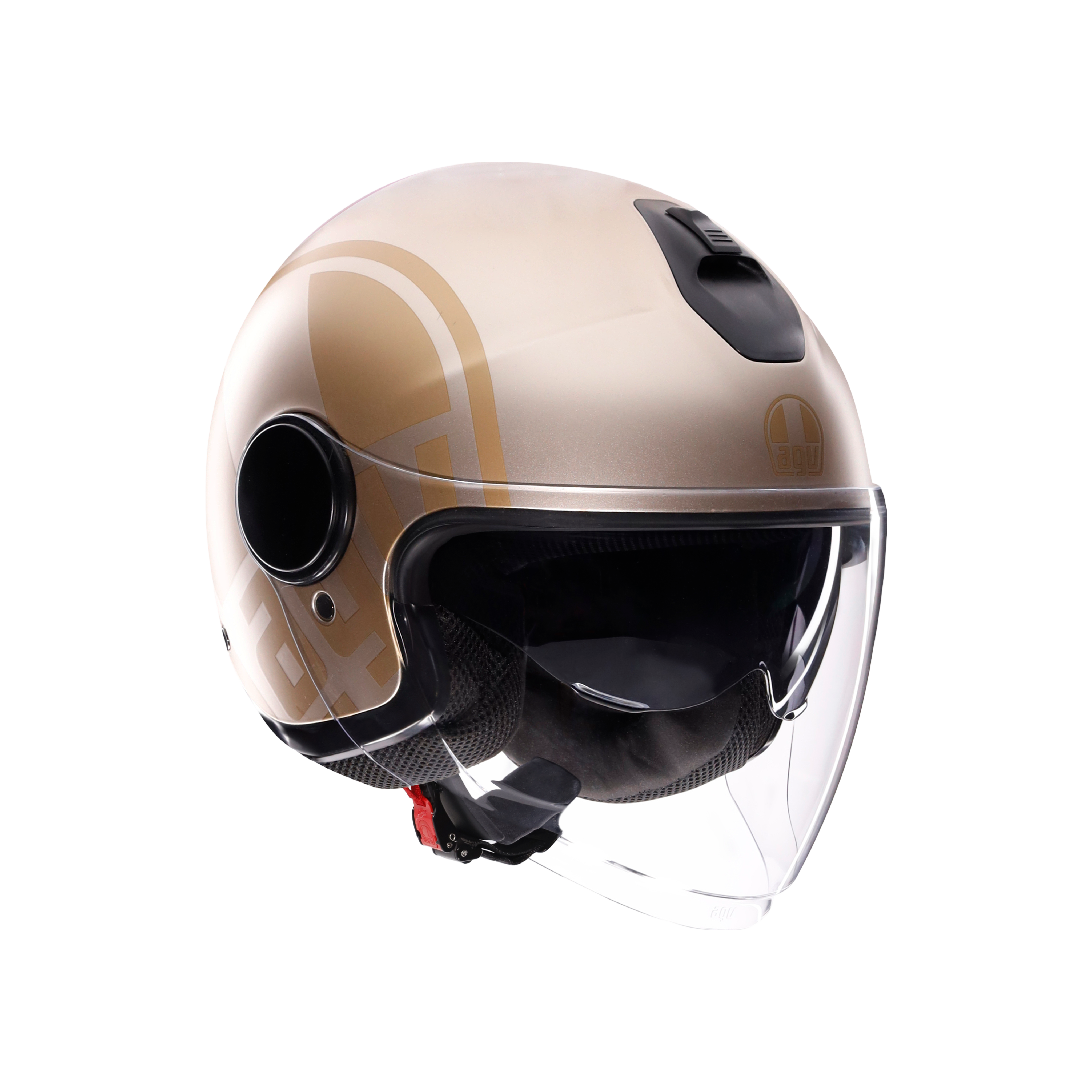 ETERES SIROLO MATT WHITE/GOLD - MOTORBIKE OPEN FACE HELMET E2206 -  - 1