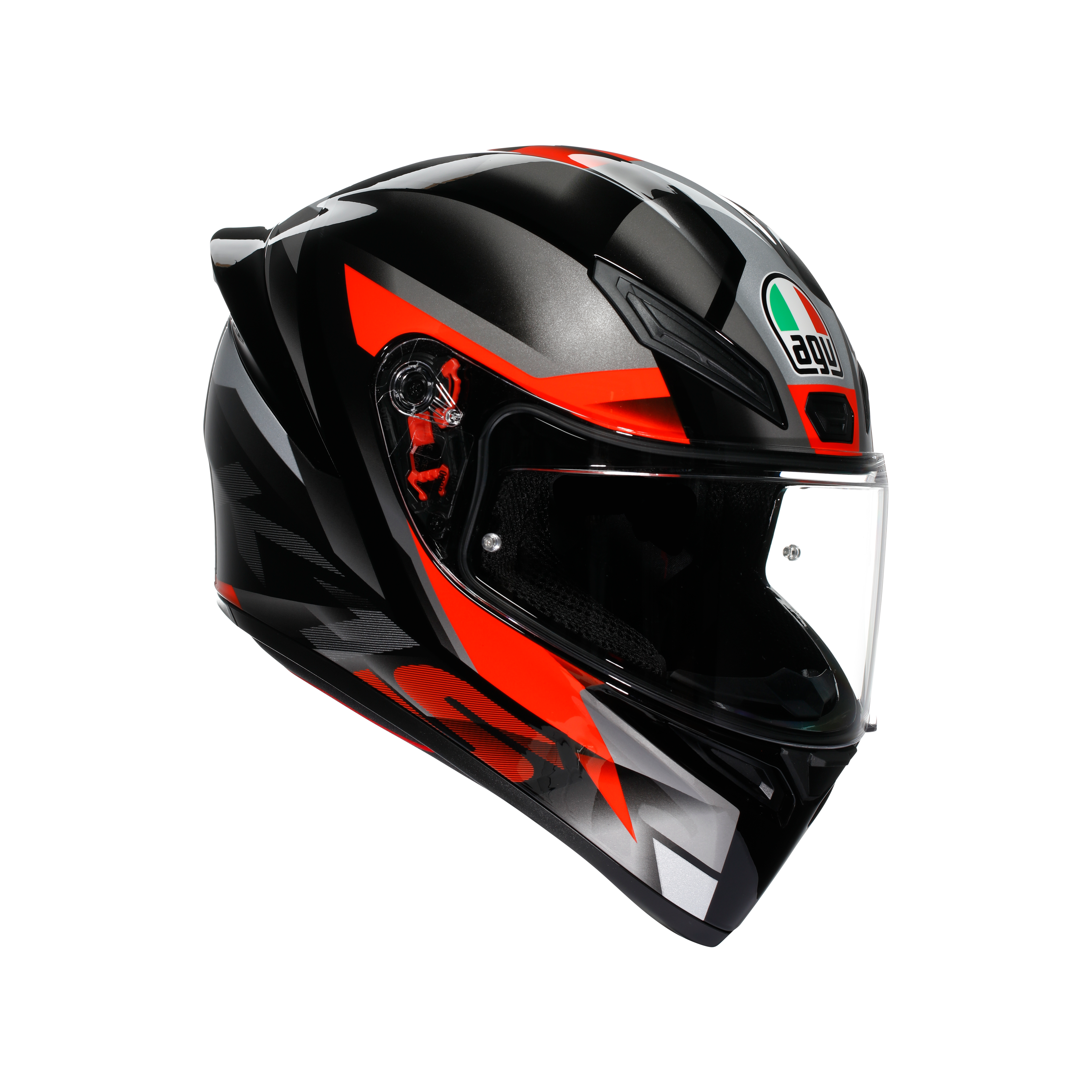 K1 S - FASTLAP BLACK/GREY/RED - MOTORBIKE FULL FACE HELMET E2206 -  - 6