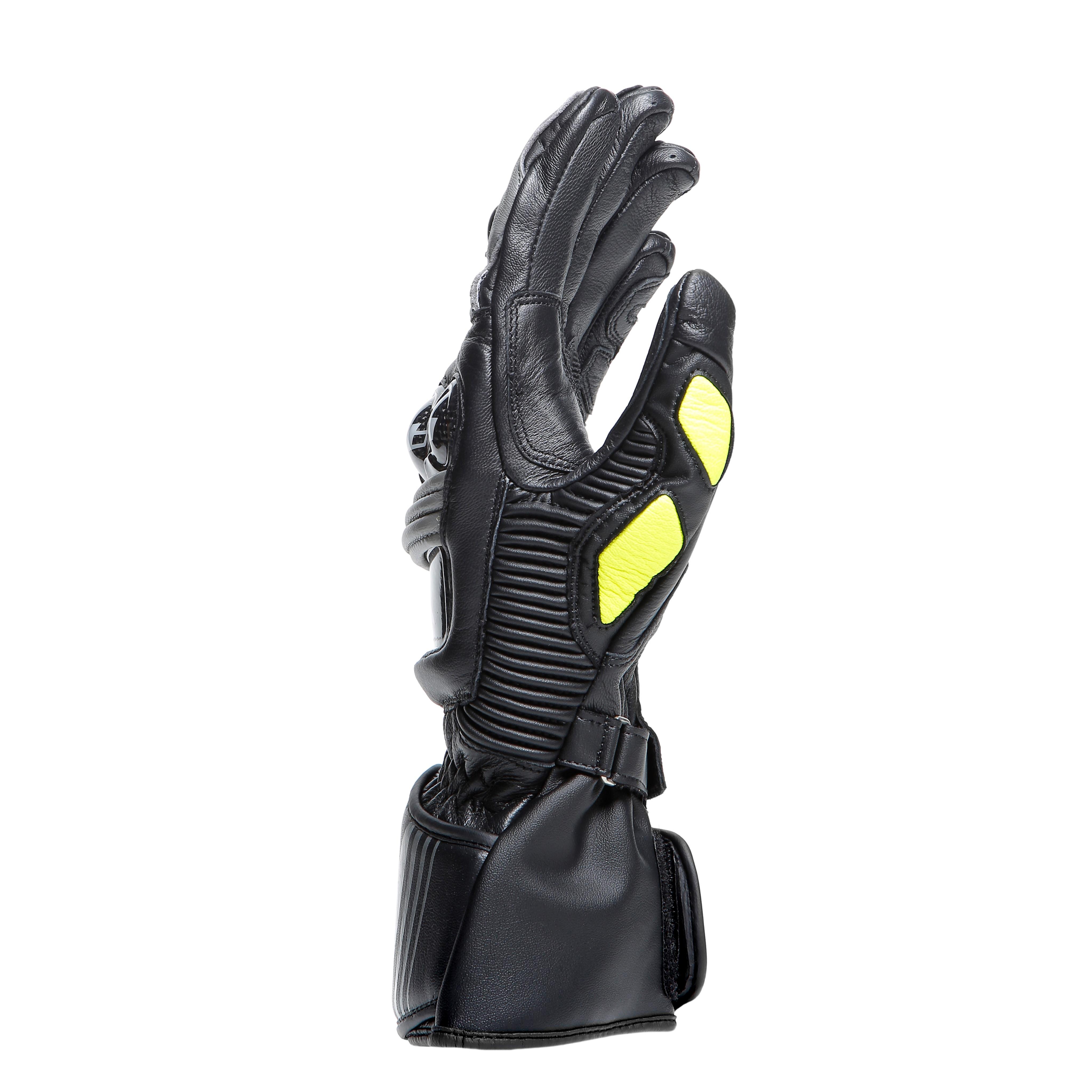 DRUID 4 - MEN'S MOTORCYCLE LEATHER GLOVES - BLACK/CHARCOAL-GRAY/FLUO-YELLOW - 2